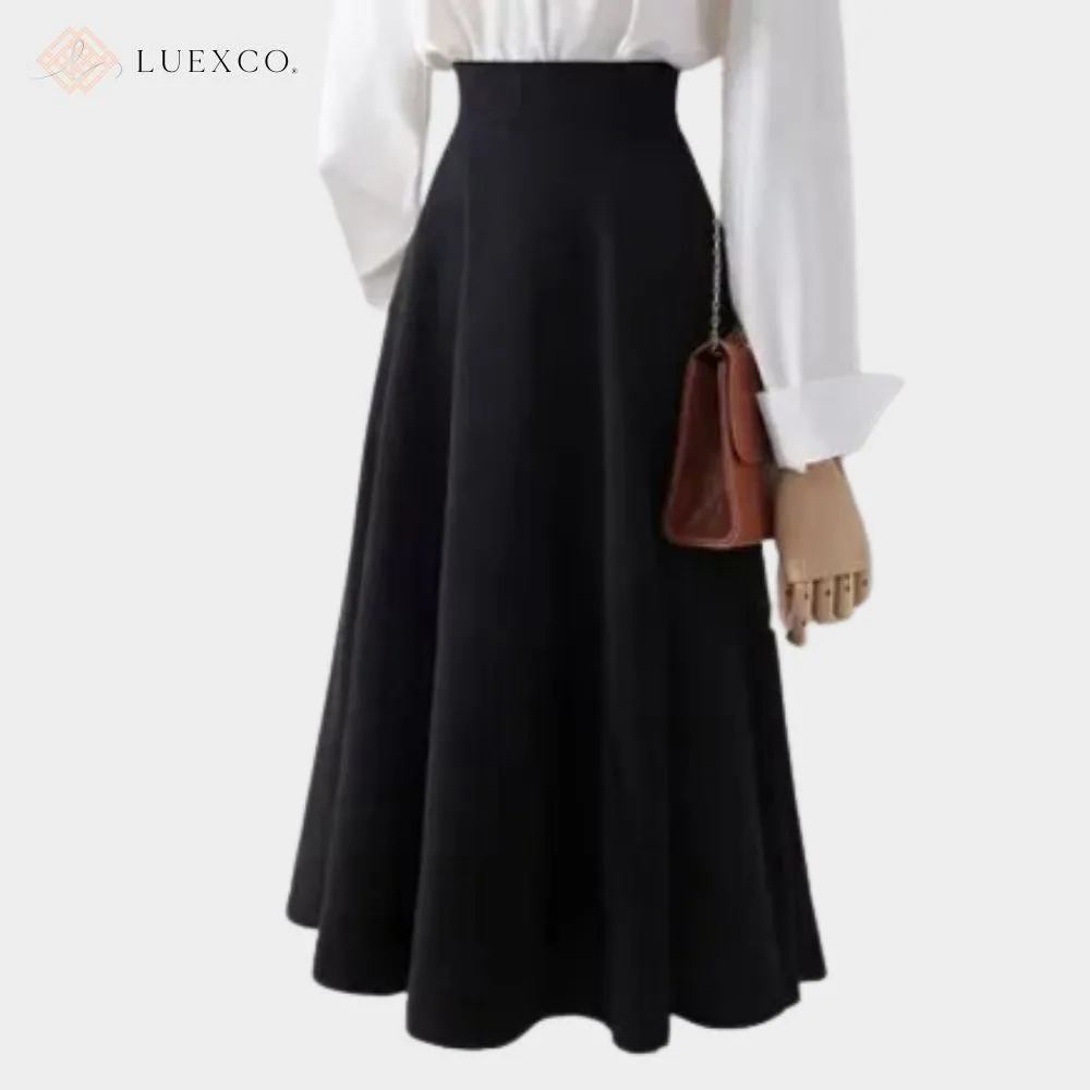 Luexco Mid-length High Waist Skirt Irregular