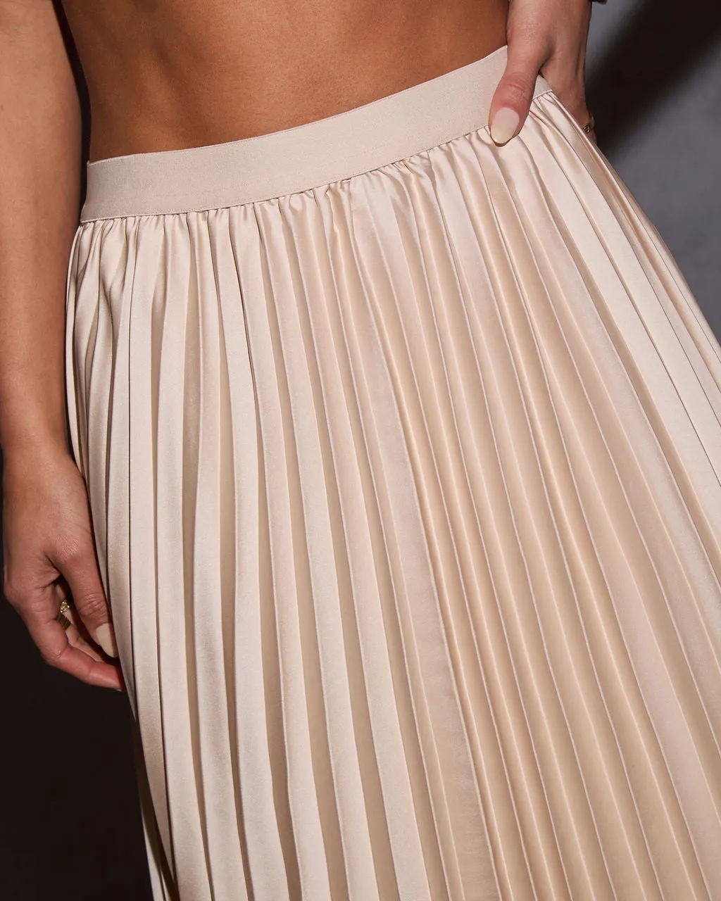 Meet At Dawn Pleated Maxi Skirt