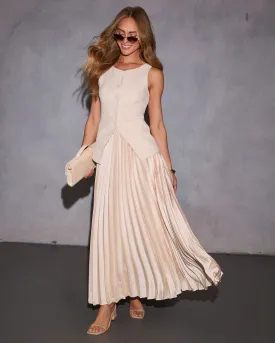 Meet At Dawn Pleated Maxi Skirt