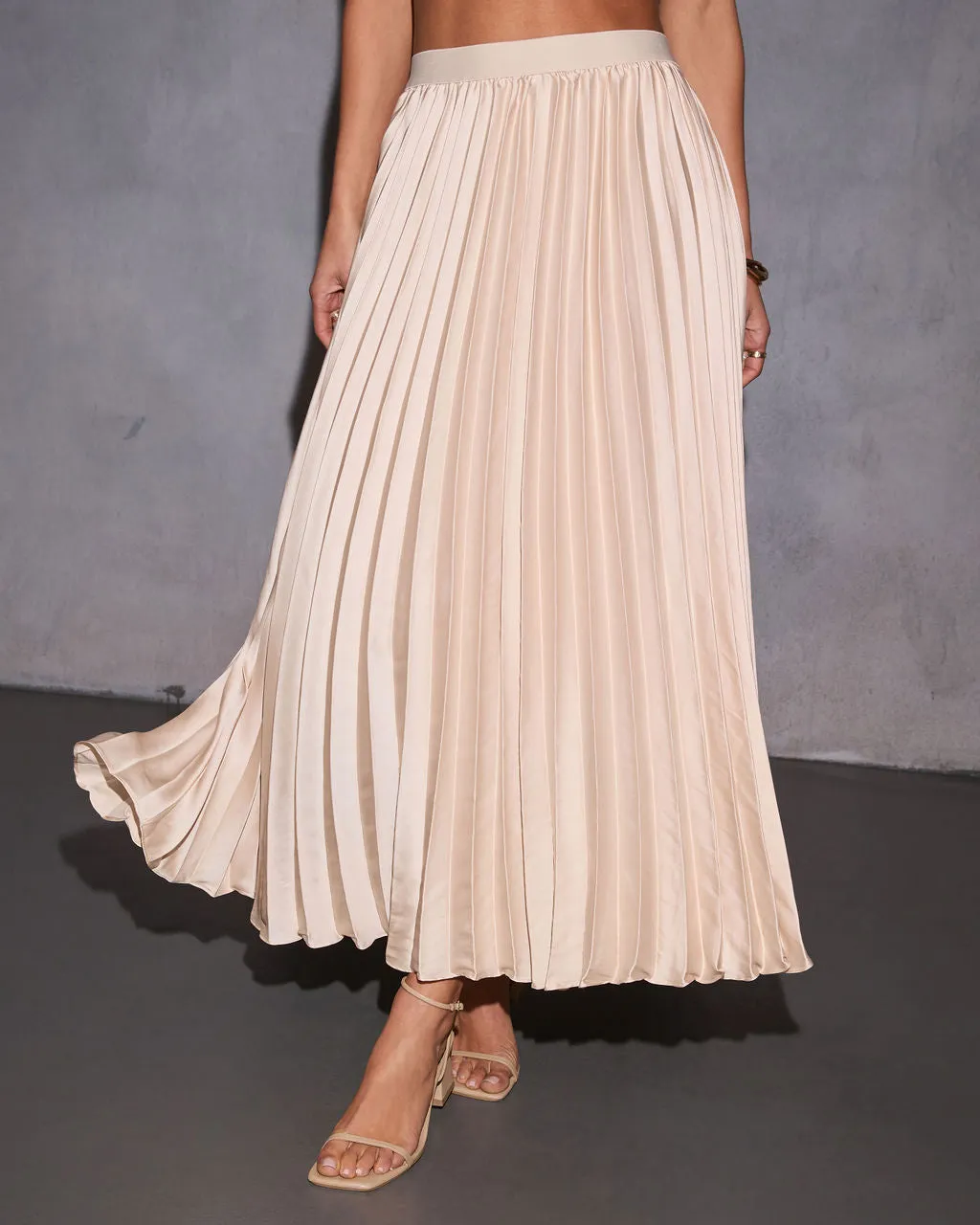 Meet At Dawn Pleated Maxi Skirt