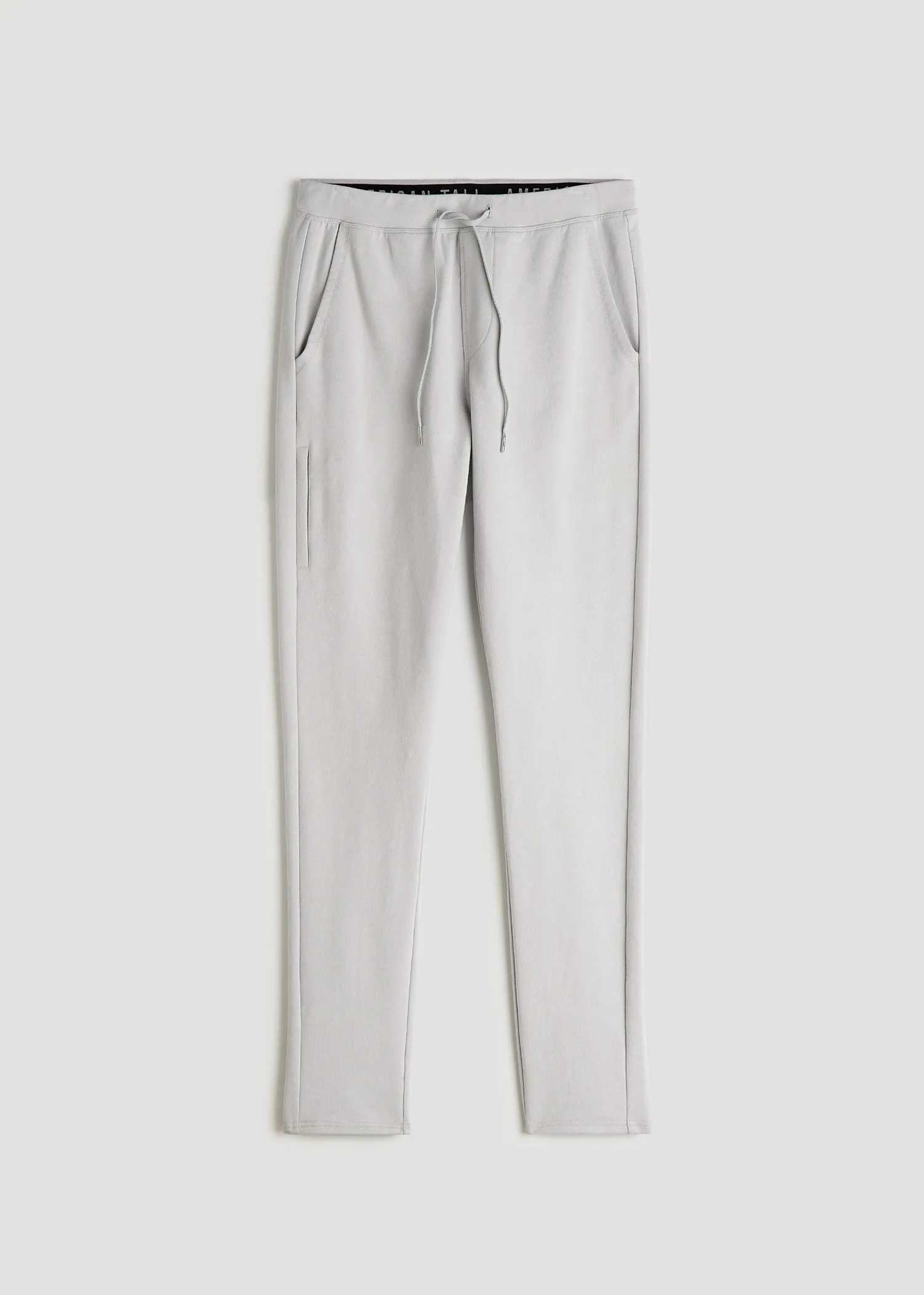 Microsanded French Terry Sweatpants For Tall Men in Light Grey