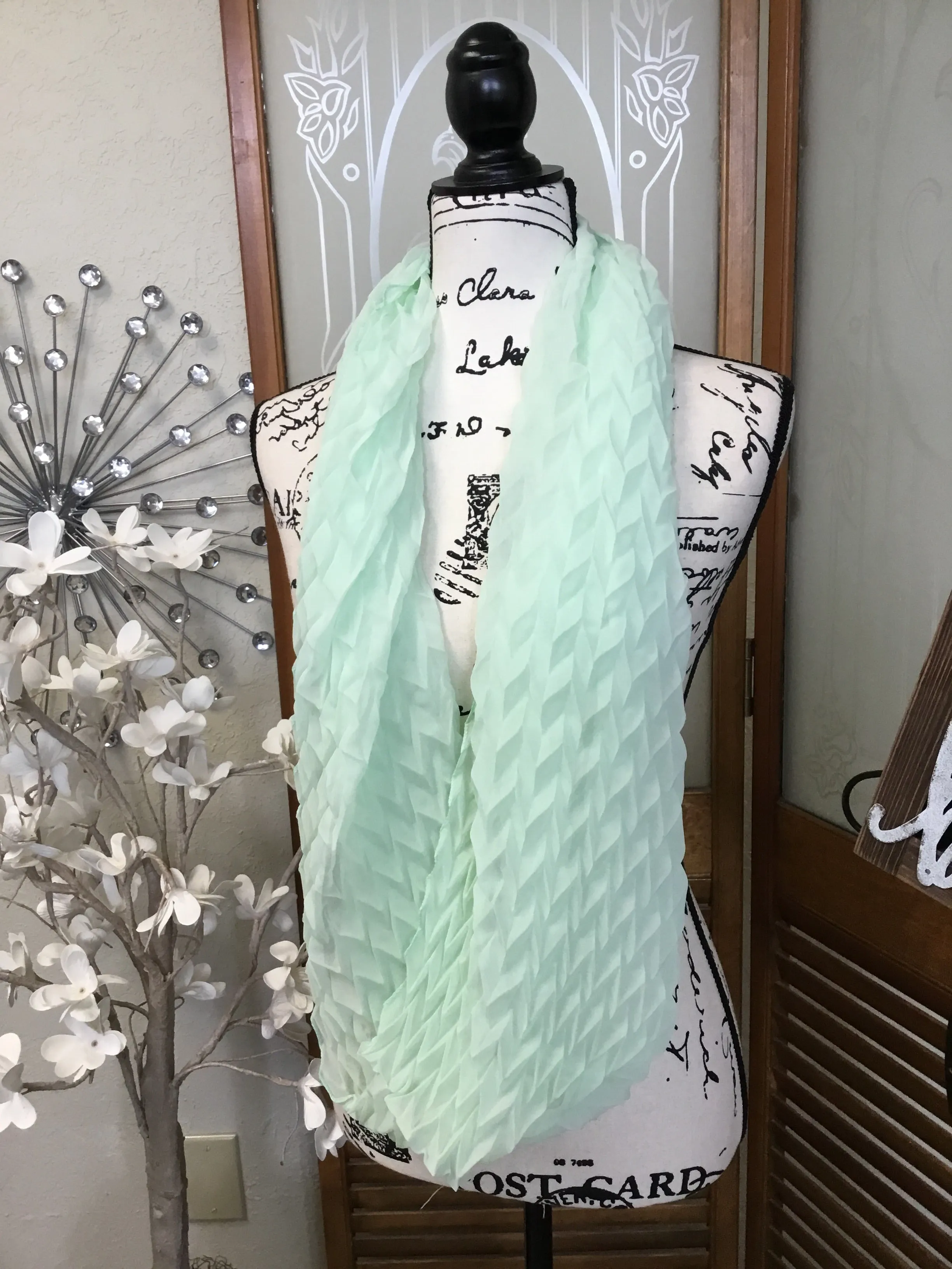 Mint Waffle Scarf