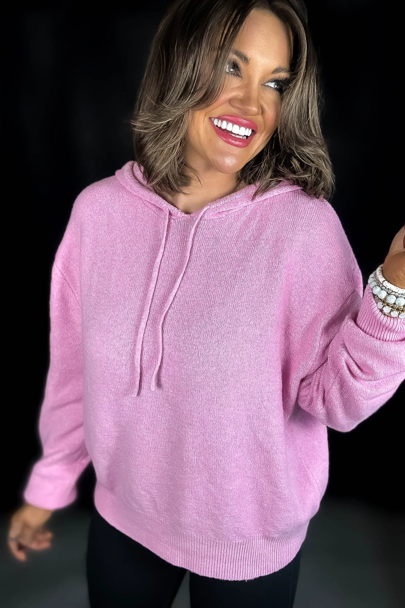 Most Magical Pink Drawstring Hoodie Sweater