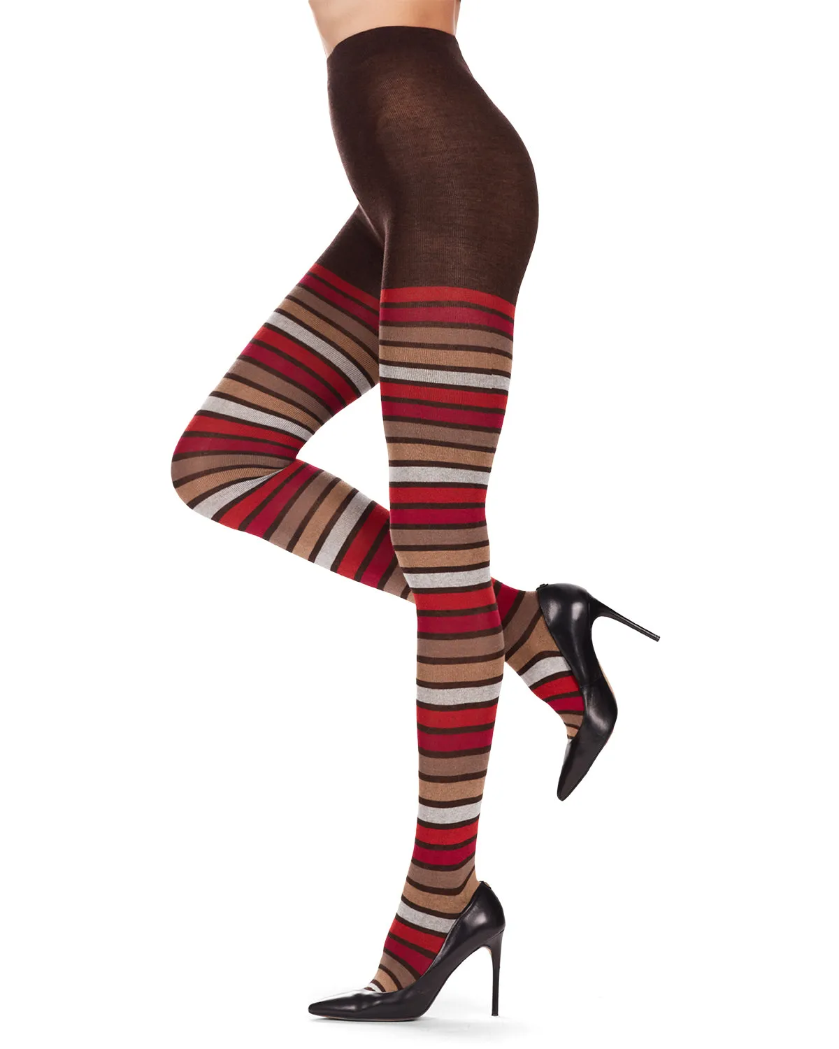 Multi Stripe Cotton Blend Sweater Tights