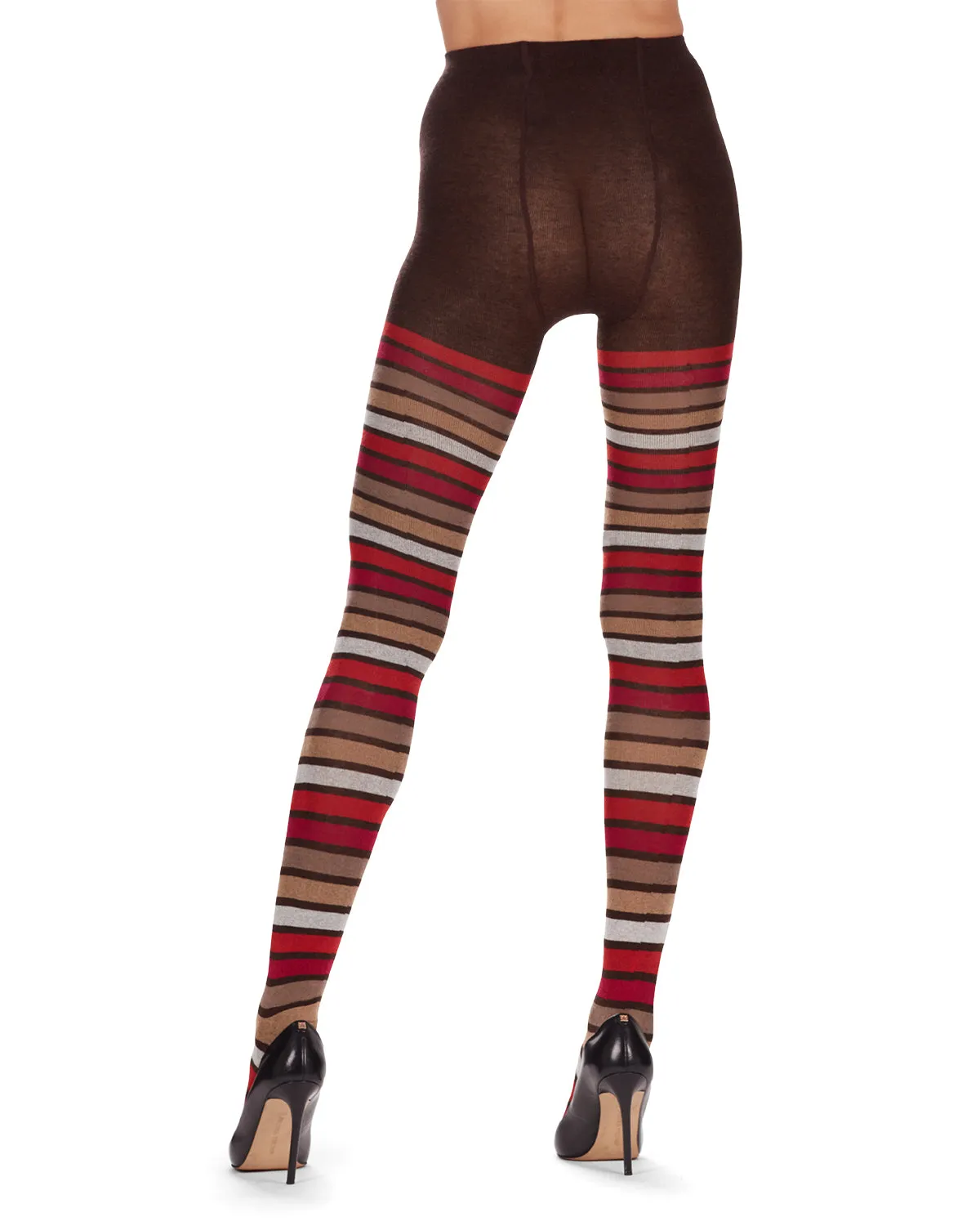 Multi Stripe Cotton Blend Sweater Tights