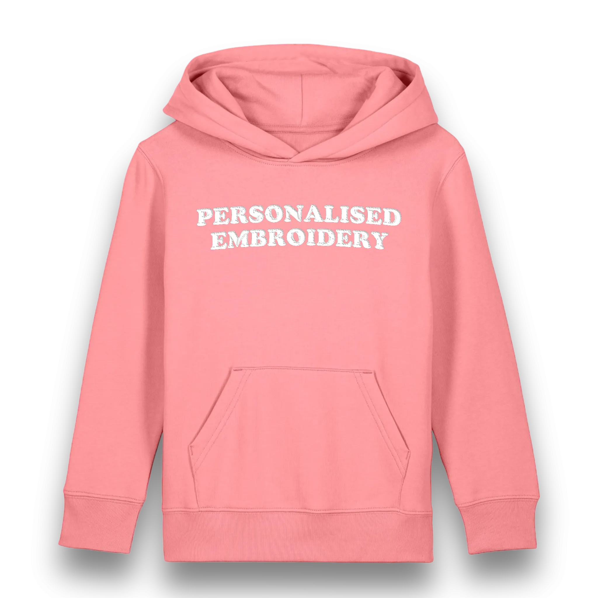 Personalised Lyric Centre Chest Embroidered premium organic iconic kids 'Mini Drummer' hoodie - choose your own lyrics, font and thread colour