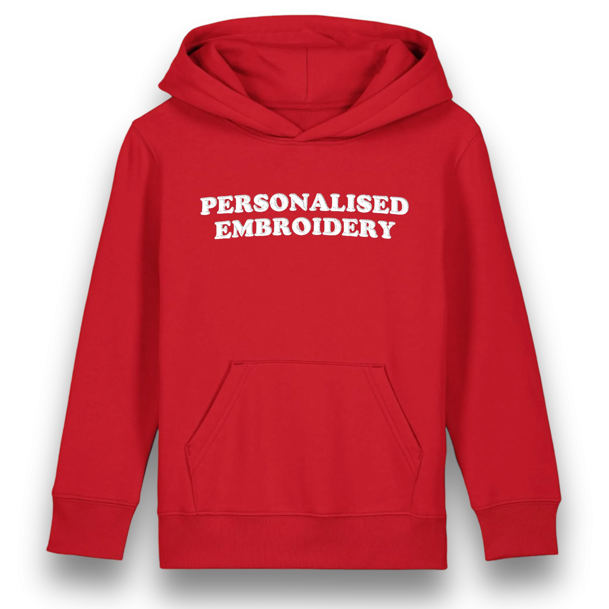 Personalised Lyric Centre Chest Embroidered premium organic iconic kids 'Mini Drummer' hoodie - choose your own lyrics, font and thread colour