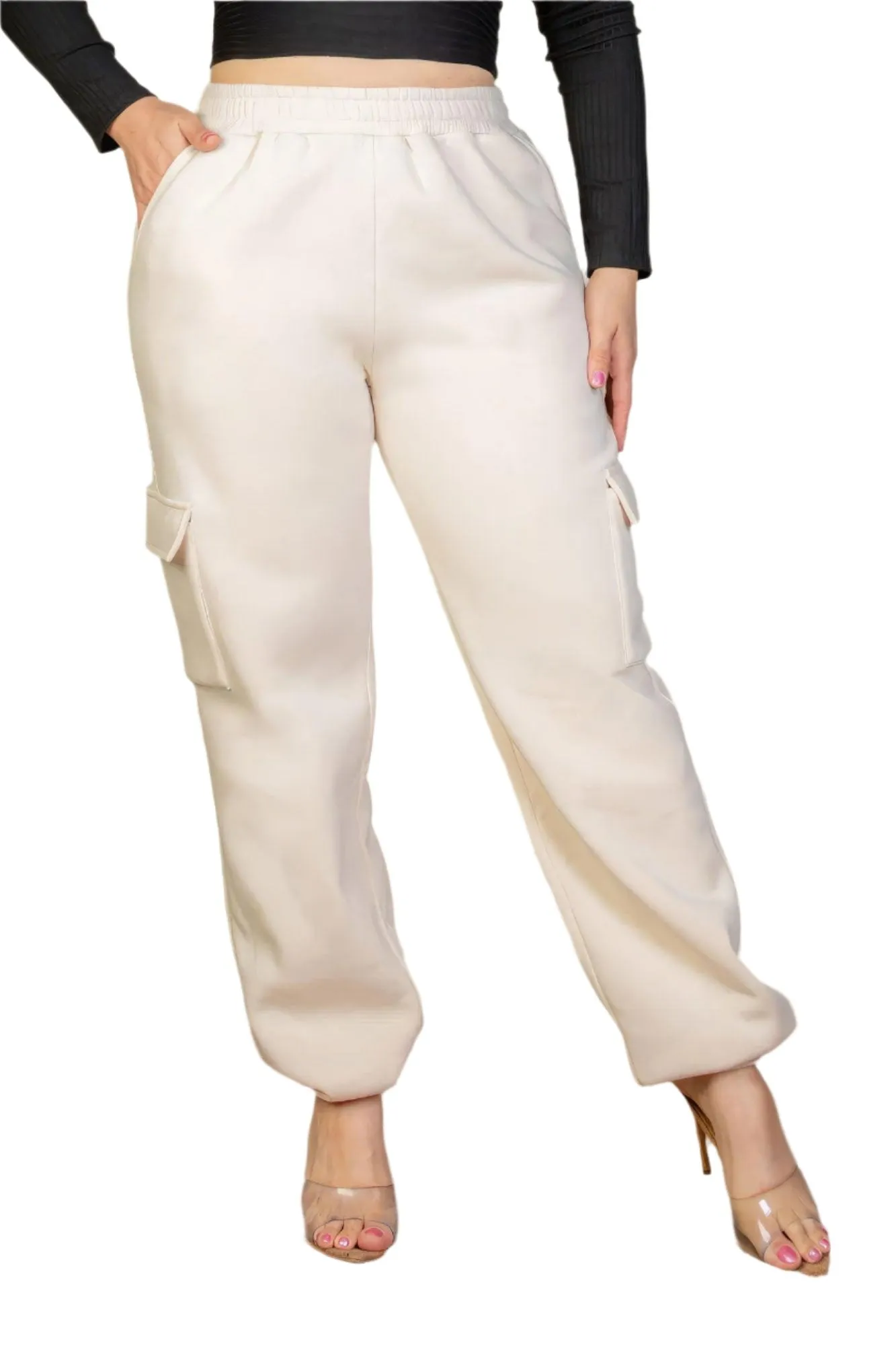 Plus Size Side Pocket Drawstring Waist Sweatpants