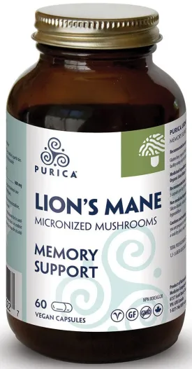 PURICA Lion's Mane Micronized Mushroom 60 Capsules