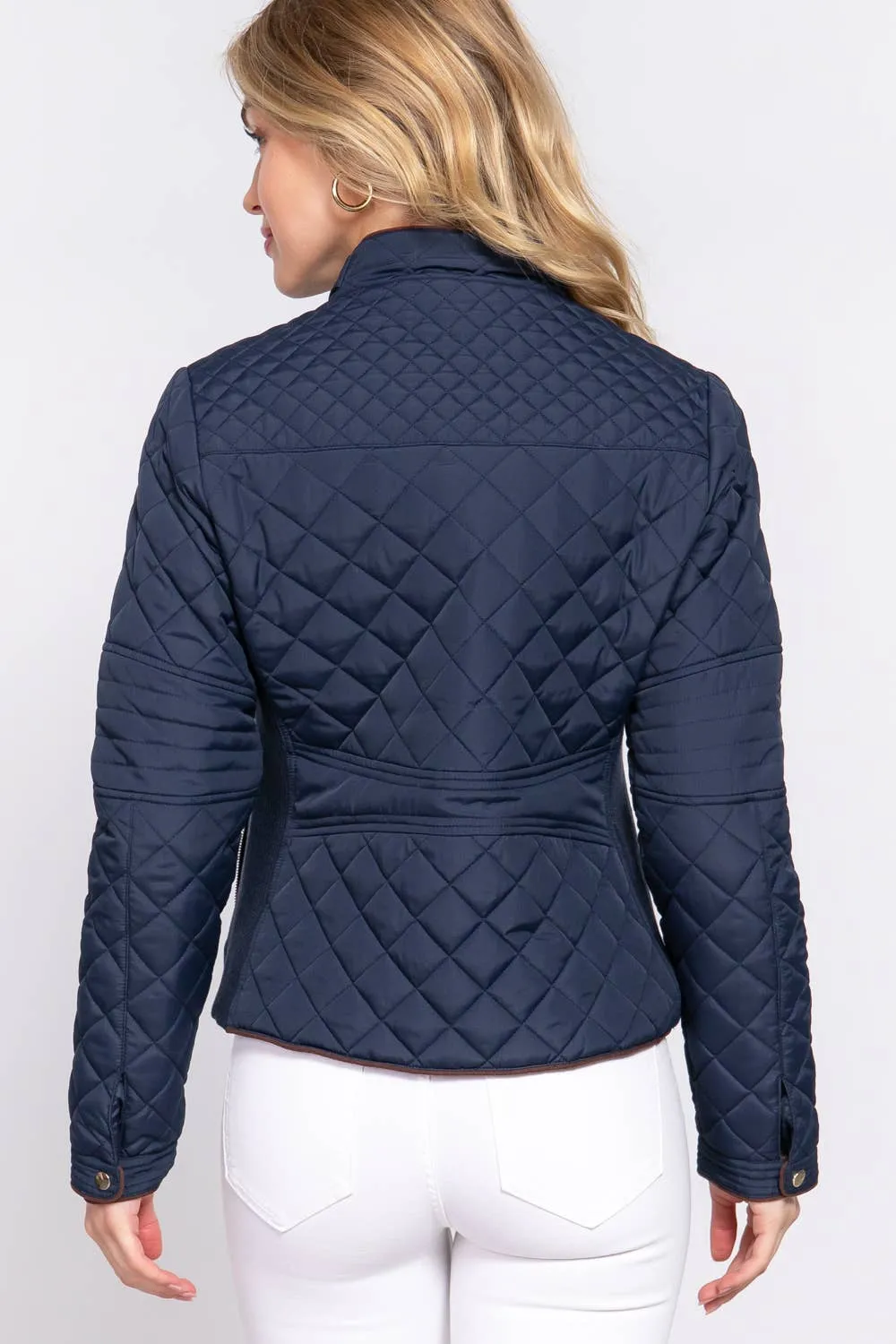 Quilted Jacket-Navy