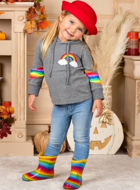 Rainbow Babe Long Sleeve Hooded Top