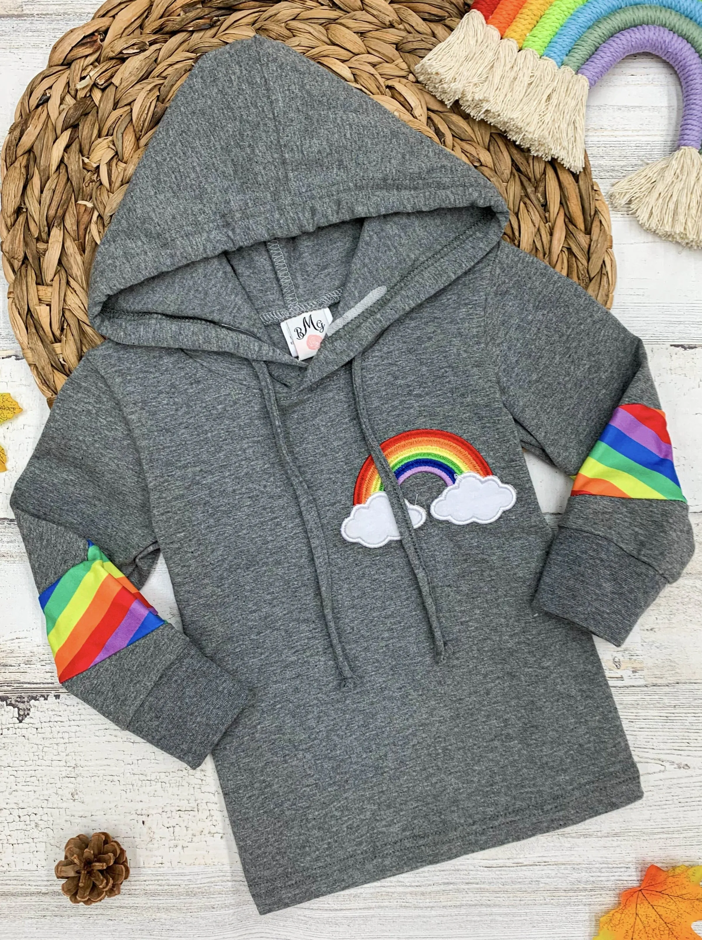 Rainbow Babe Long Sleeve Hooded Top