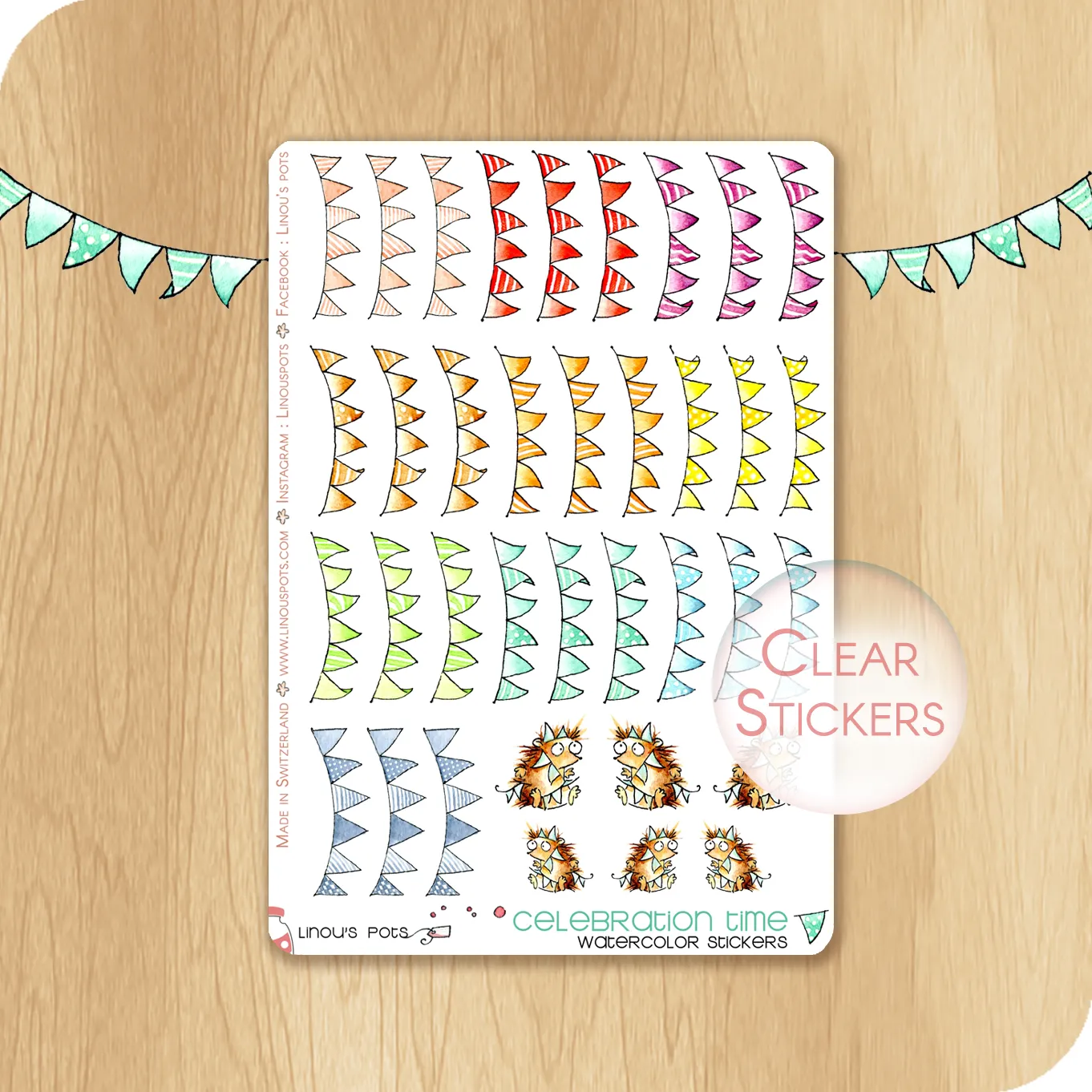 Rainbow Collection - Party Banners & Hedgehogs