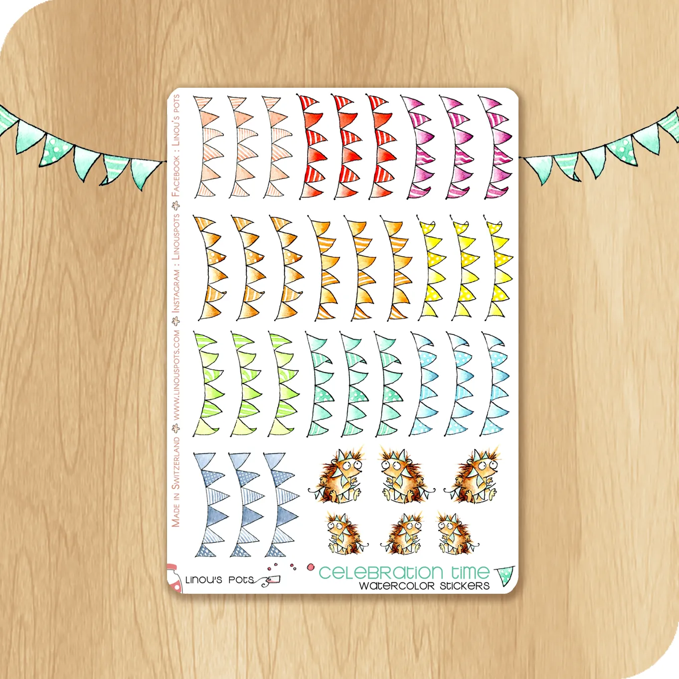 Rainbow Collection - Party Banners & Hedgehogs