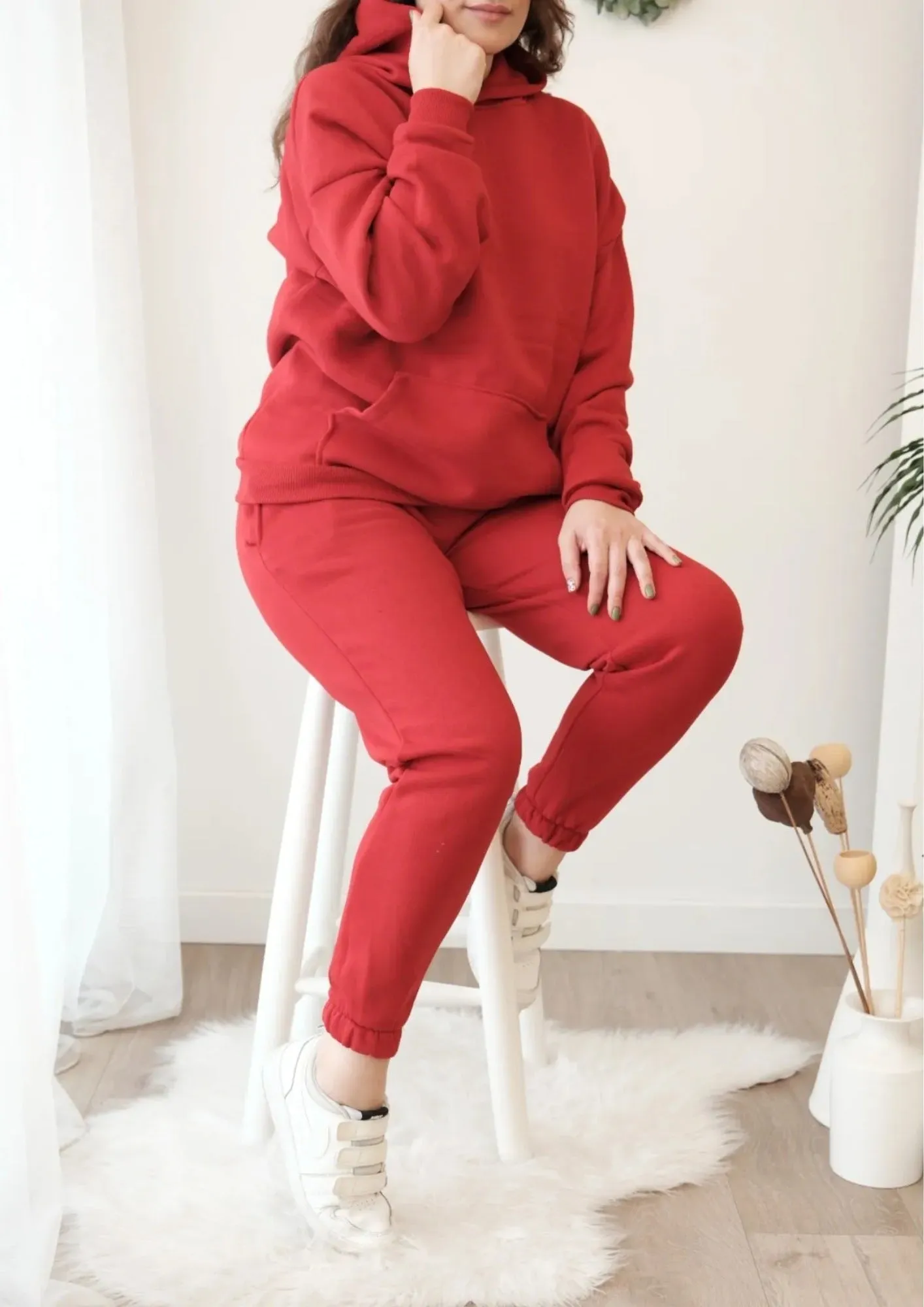 Red Hoodie & Sweatpants Set