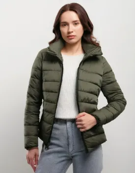 Sage Green Quilted Puffer Jacket