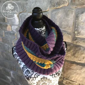 Sassy Infinity Scarf - Purple/Sage/Mustard