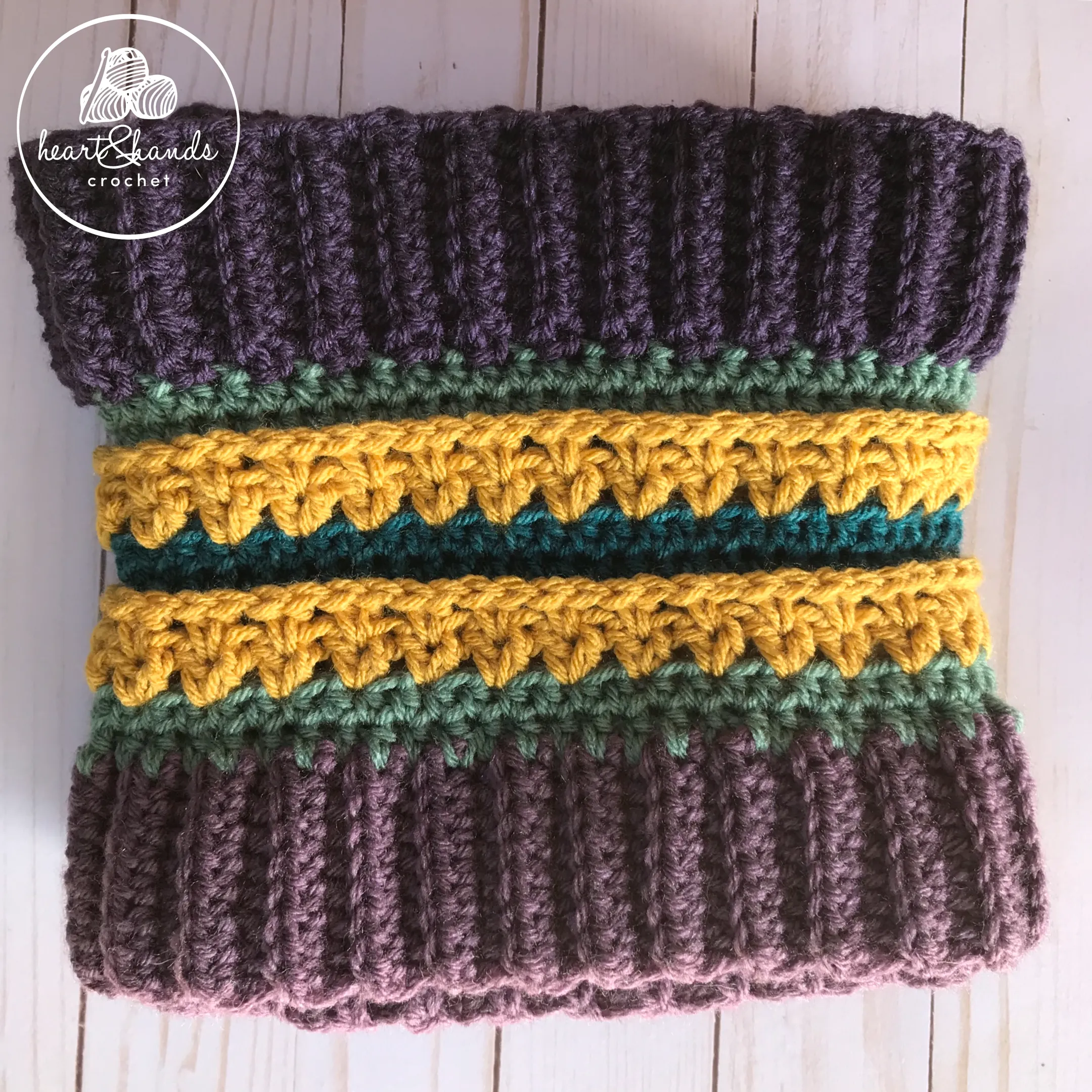 Sassy Infinity Scarf - Purple/Sage/Mustard