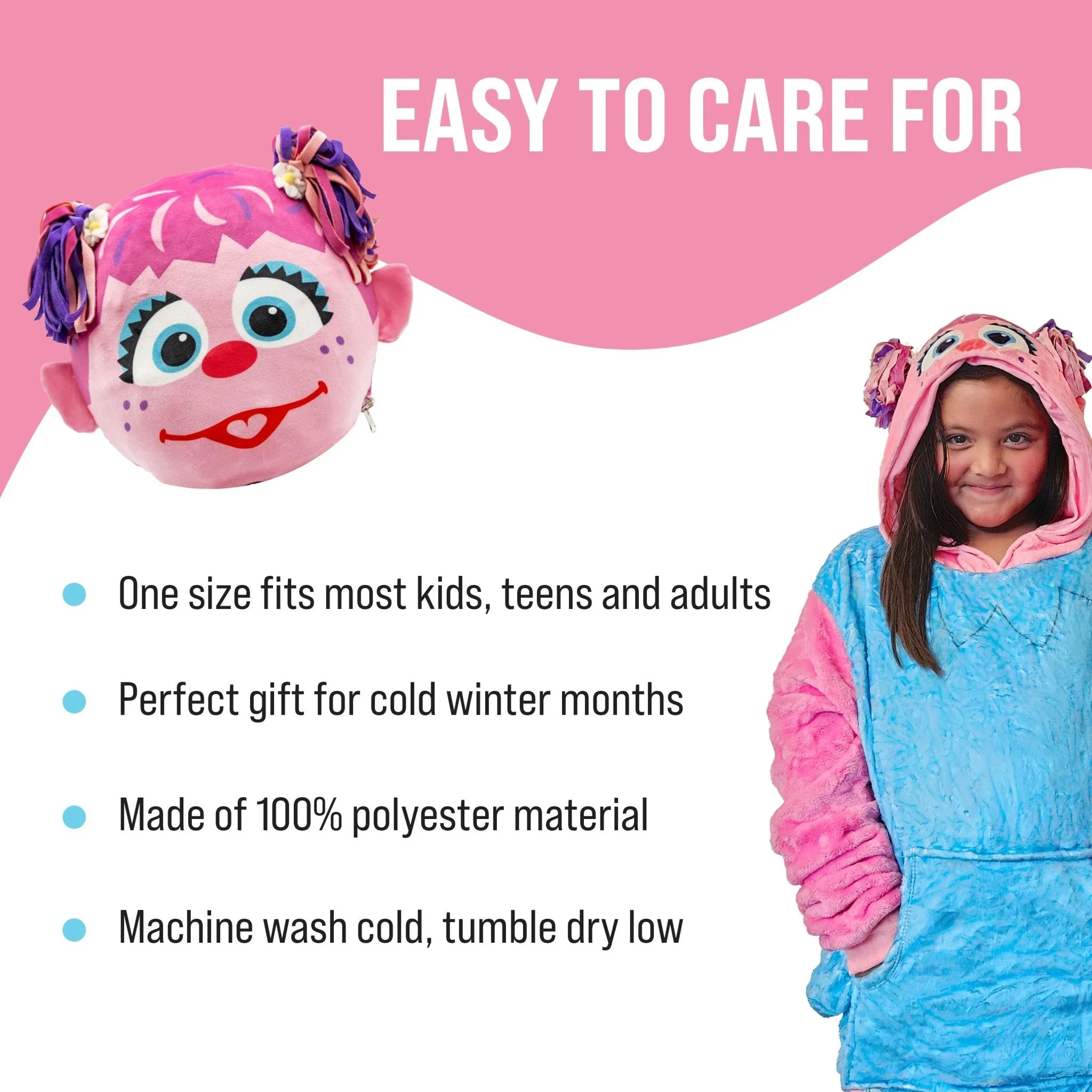 Sesame Street Abby Cadabby Child Snugible | Blanket Hoodie & Pillow