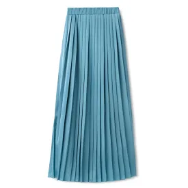 Silk Pleated Skirt IN: Blue