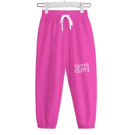 Sixty Eight 93 Logo White Fuchsia Kid's Sweatpants