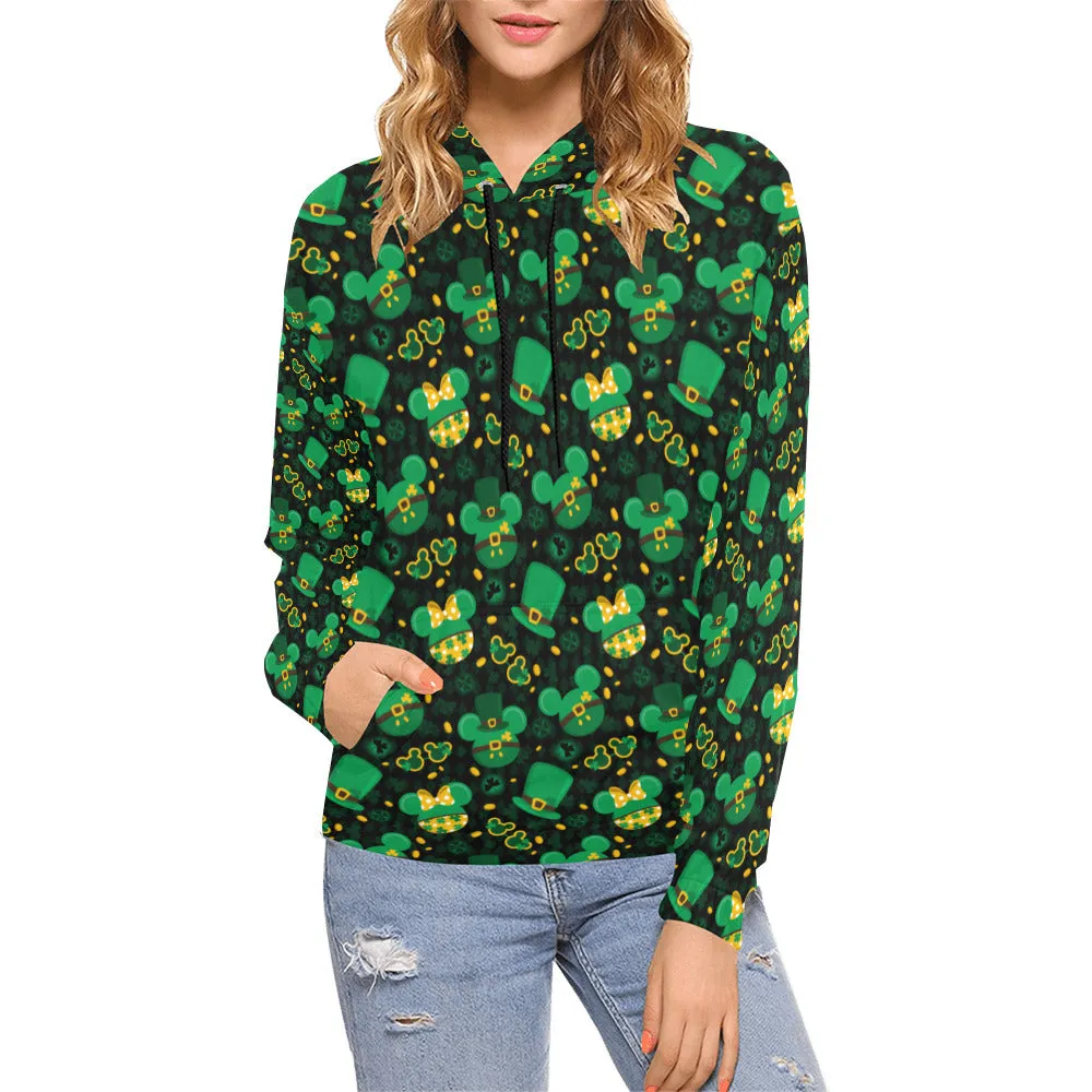 St. Patricks Day Black Hoodie for Women