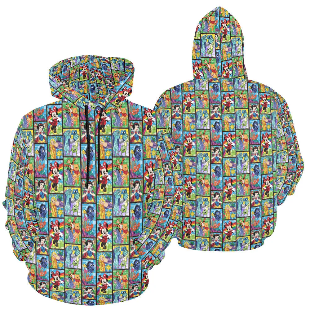 Stained Glass Characters Hoodie for Men