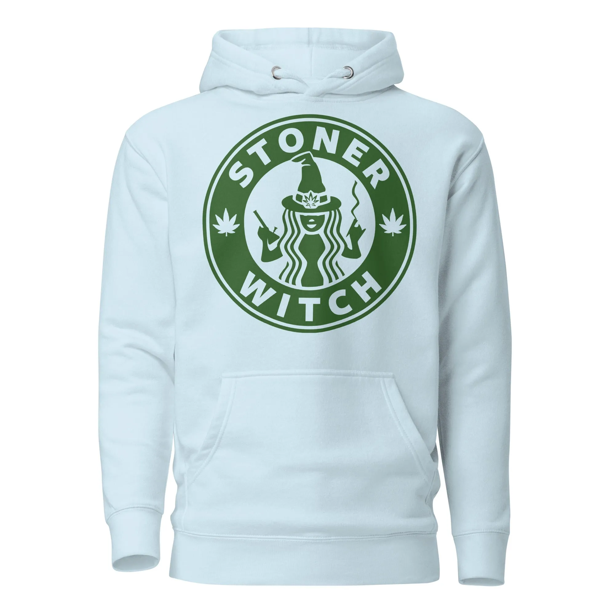 Stoner Witch Brews: Cannabis Coffee Shop Logo Hoodie for Magical Highs!