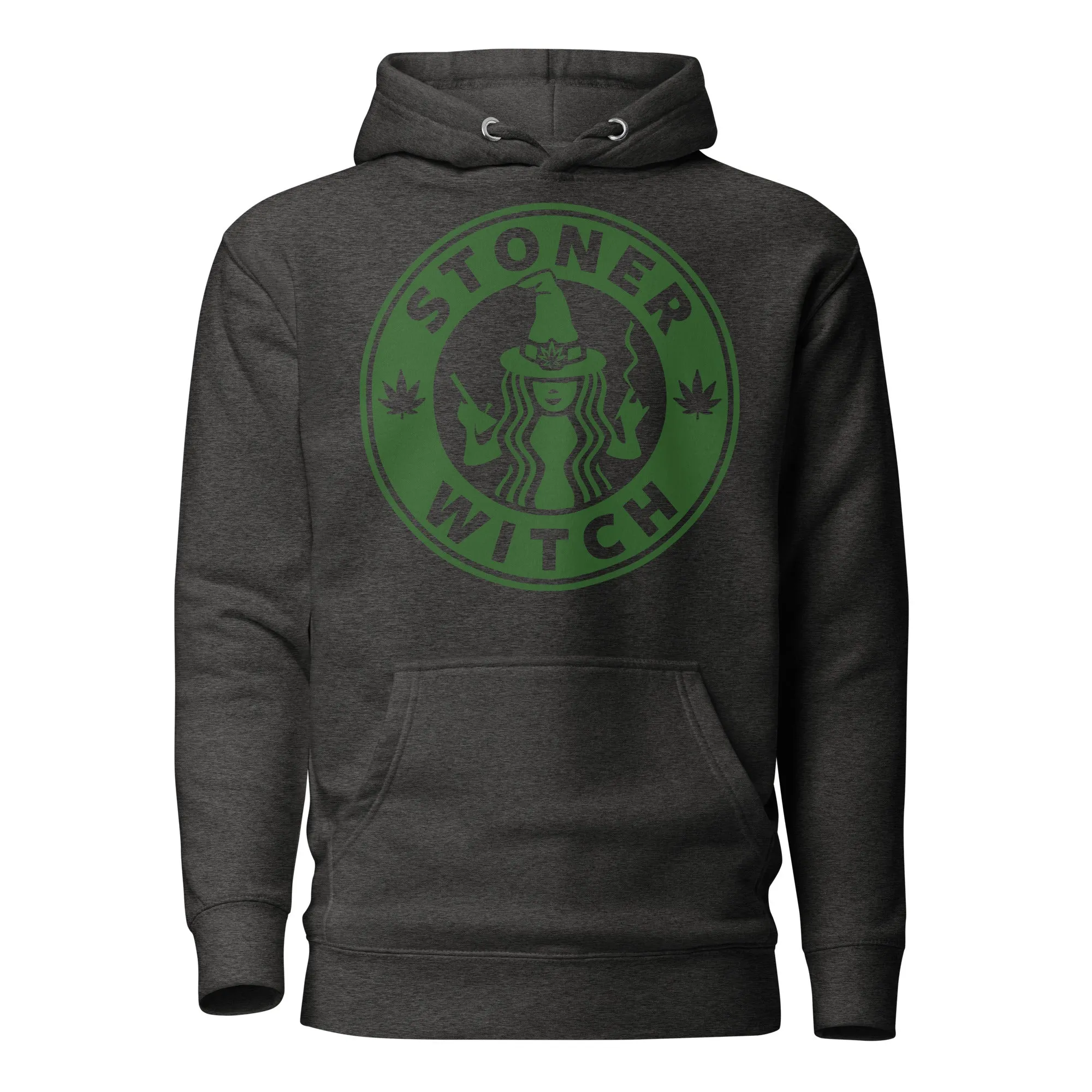 Stoner Witch Brews: Cannabis Coffee Shop Logo Hoodie for Magical Highs!