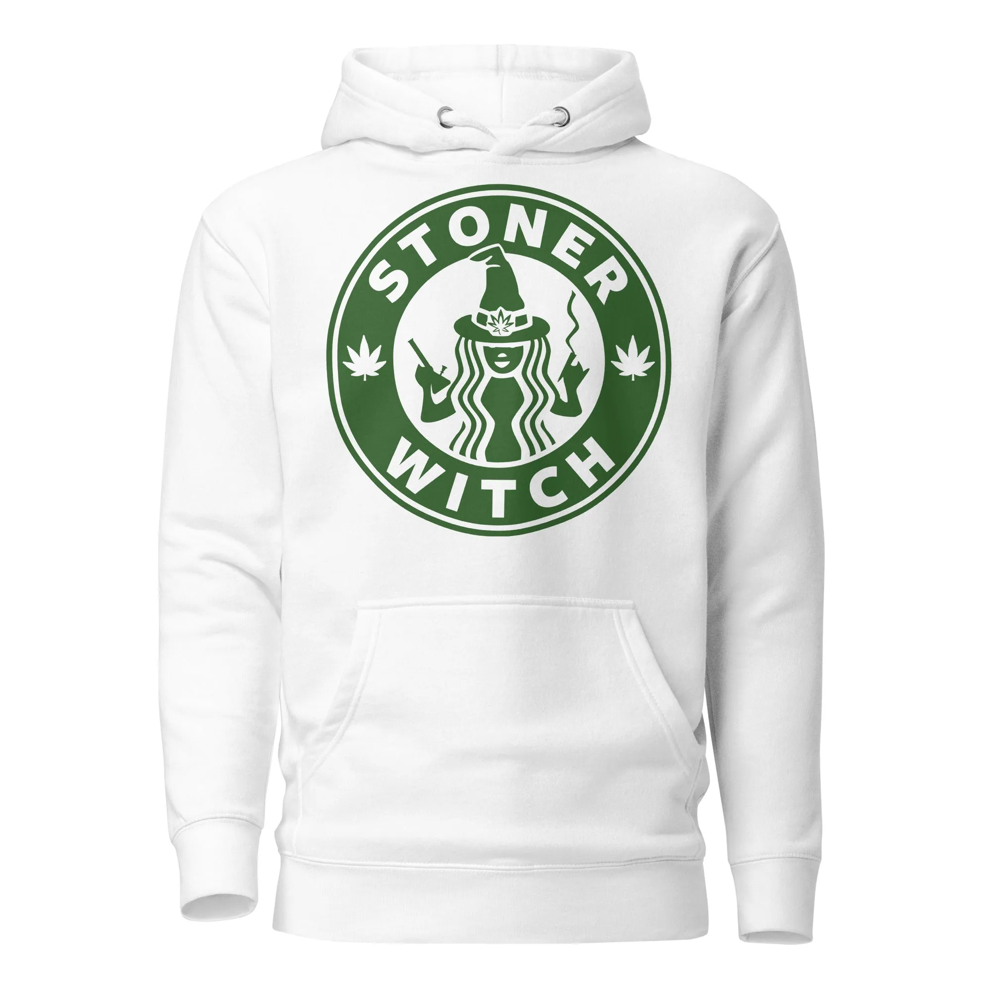 Stoner Witch Brews: Cannabis Coffee Shop Logo Hoodie for Magical Highs!