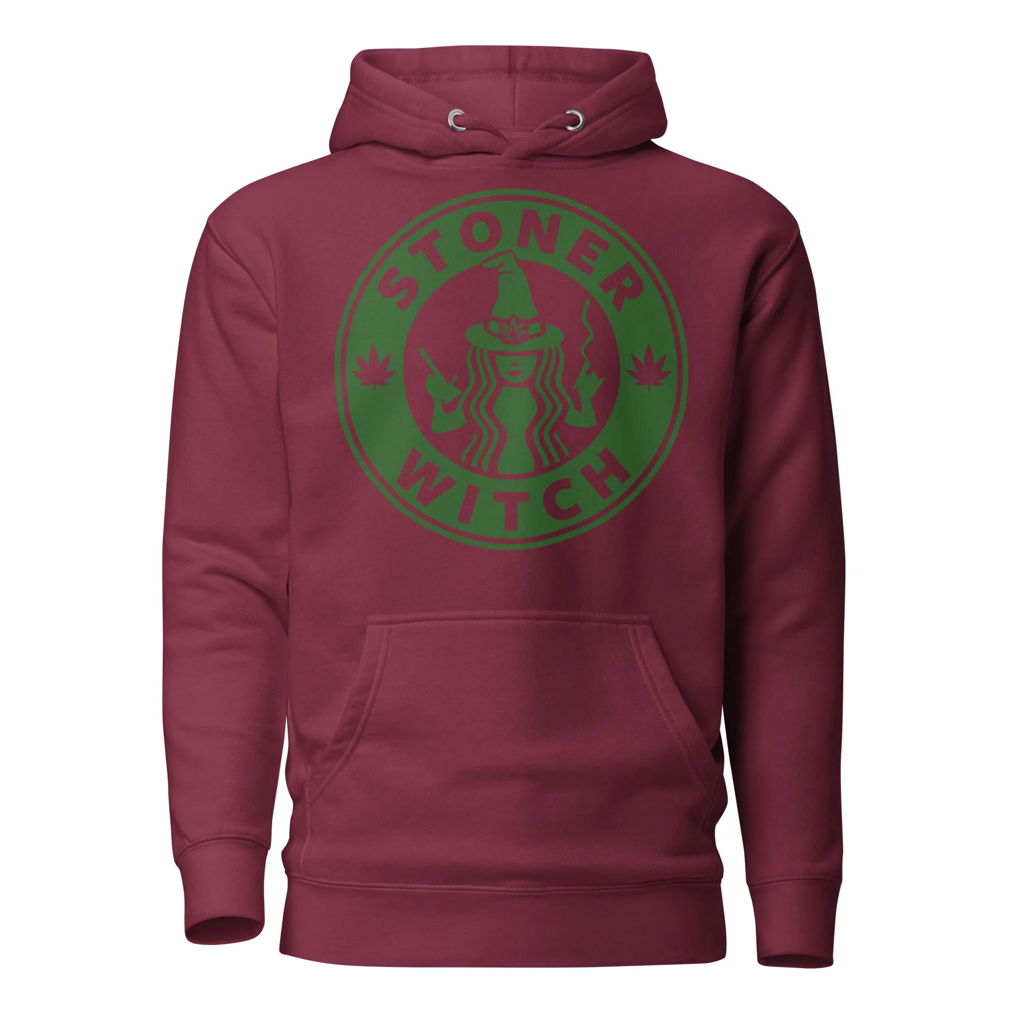 Stoner Witch Brews: Cannabis Coffee Shop Logo Hoodie for Magical Highs!