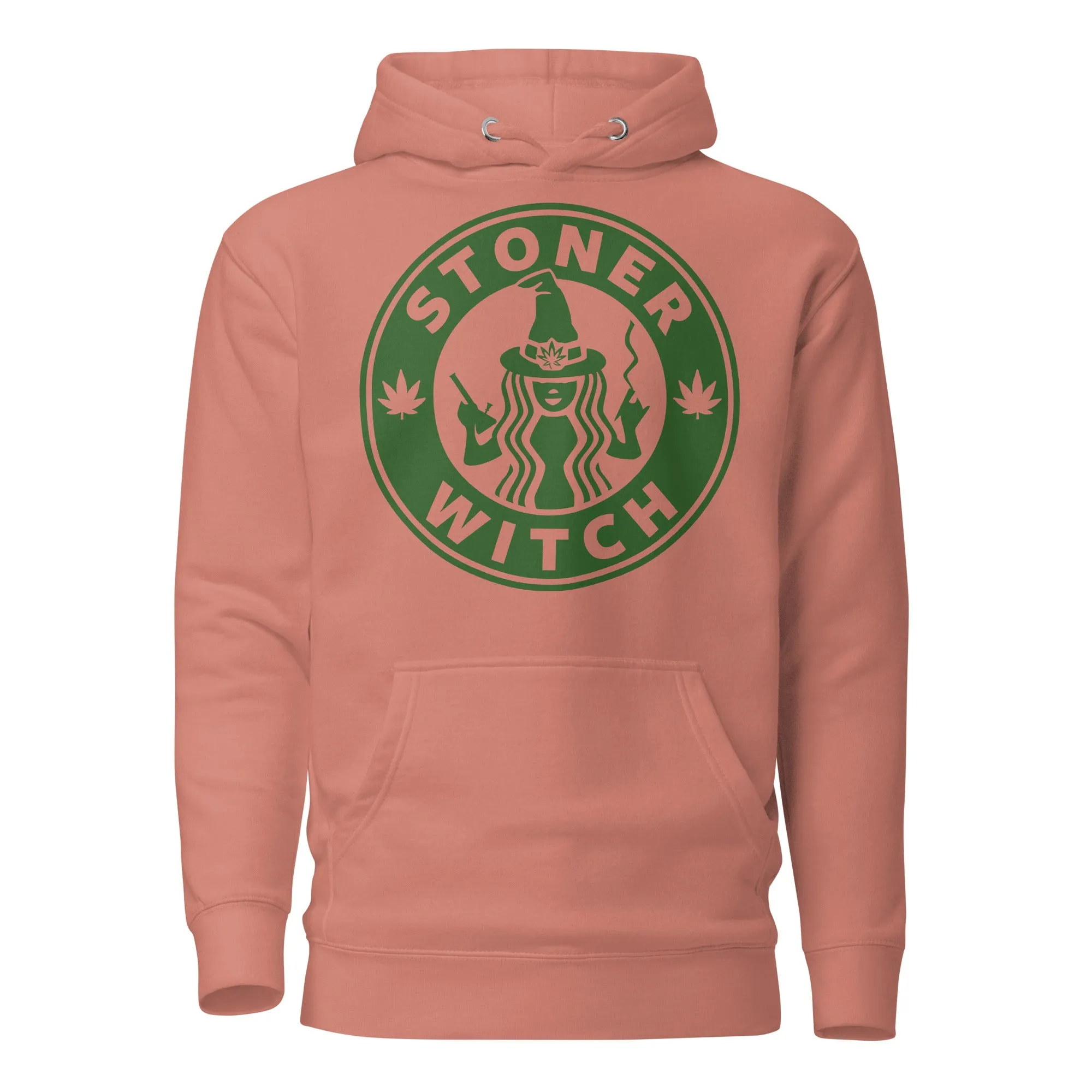 Stoner Witch Brews: Cannabis Coffee Shop Logo Hoodie for Magical Highs!