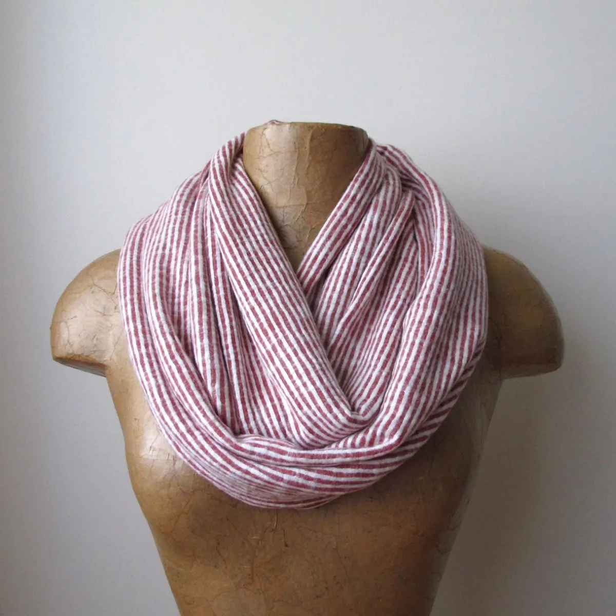 STRIPED Fleece Infinity Scarf