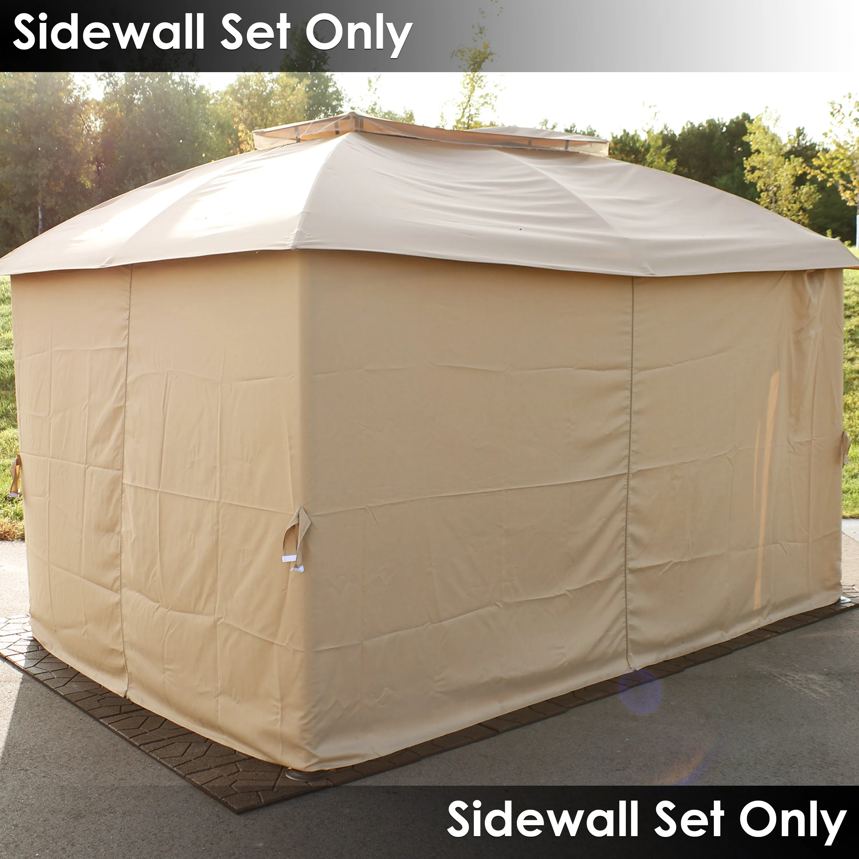 Sunnydaze 10' x 13' Gazebo 4-Piece Polyester Sidewall Set