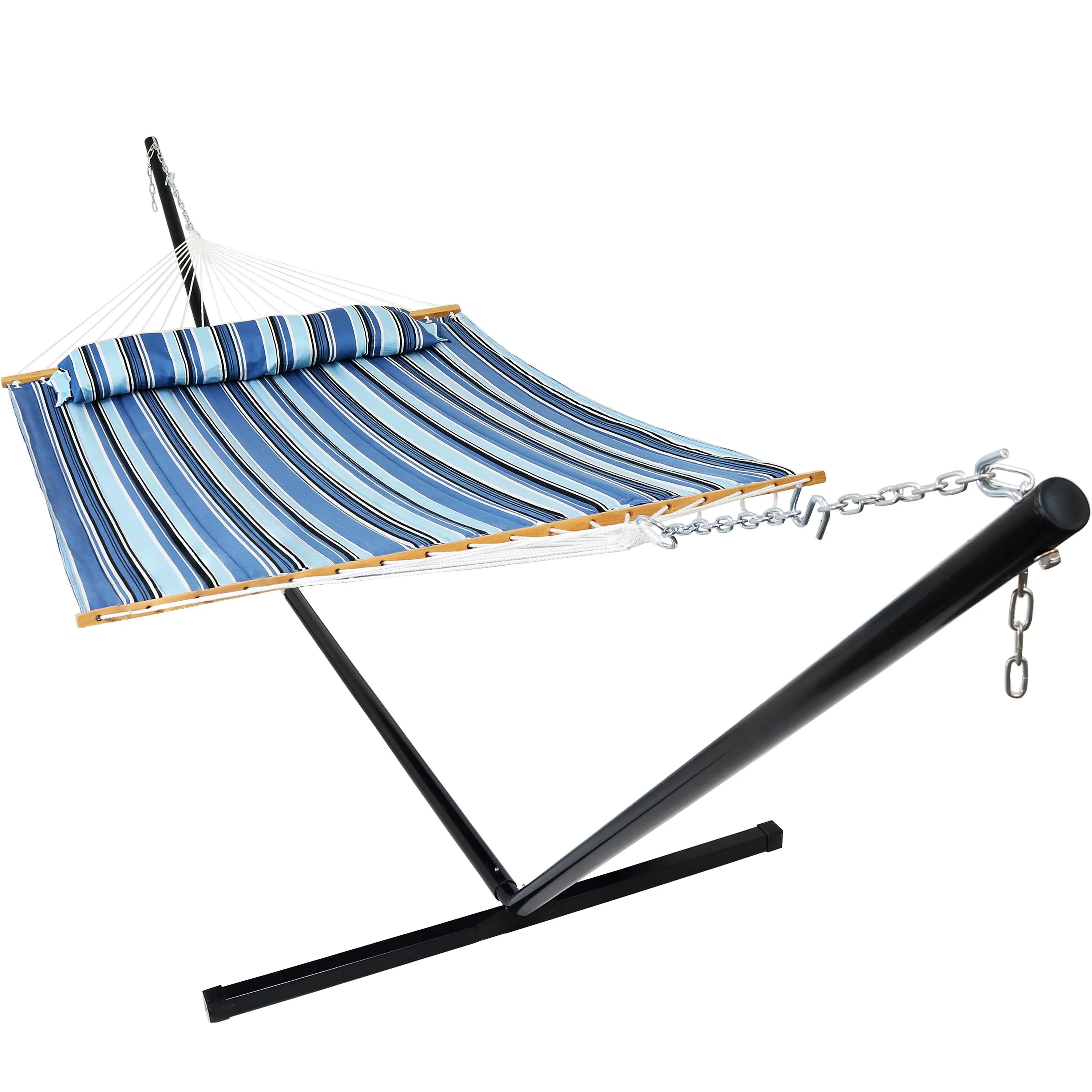 Sunnydaze 2-Person Freestanding Quilted Fabric Hammock with Stand