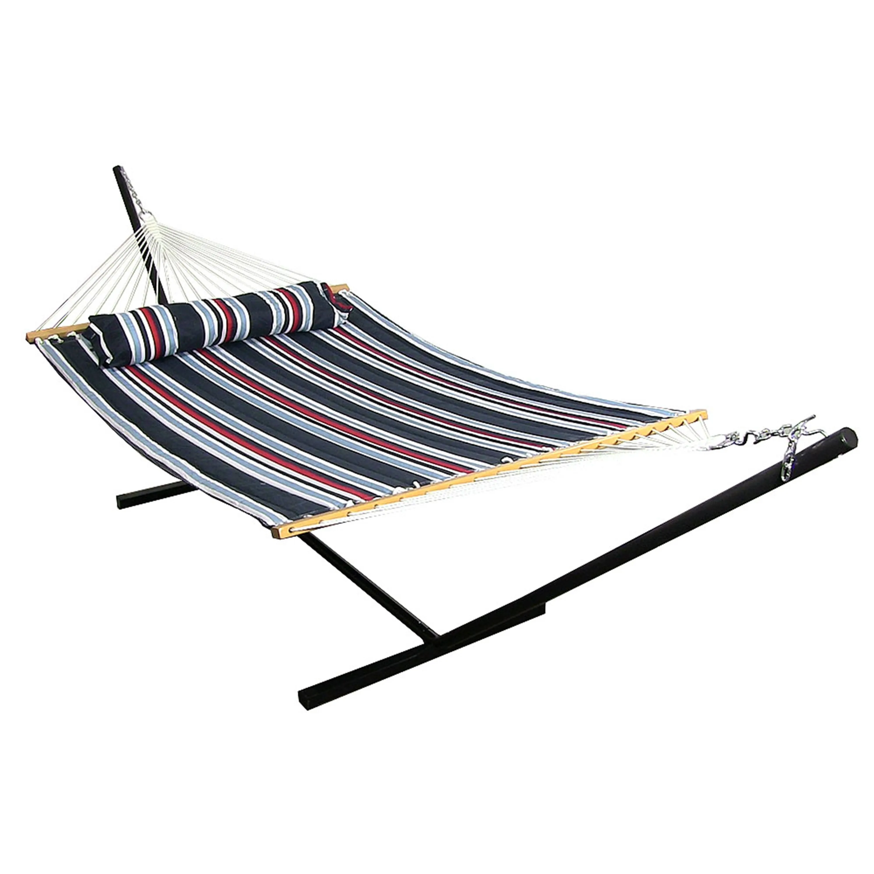 Sunnydaze 2-Person Freestanding Quilted Fabric Hammock with Stand