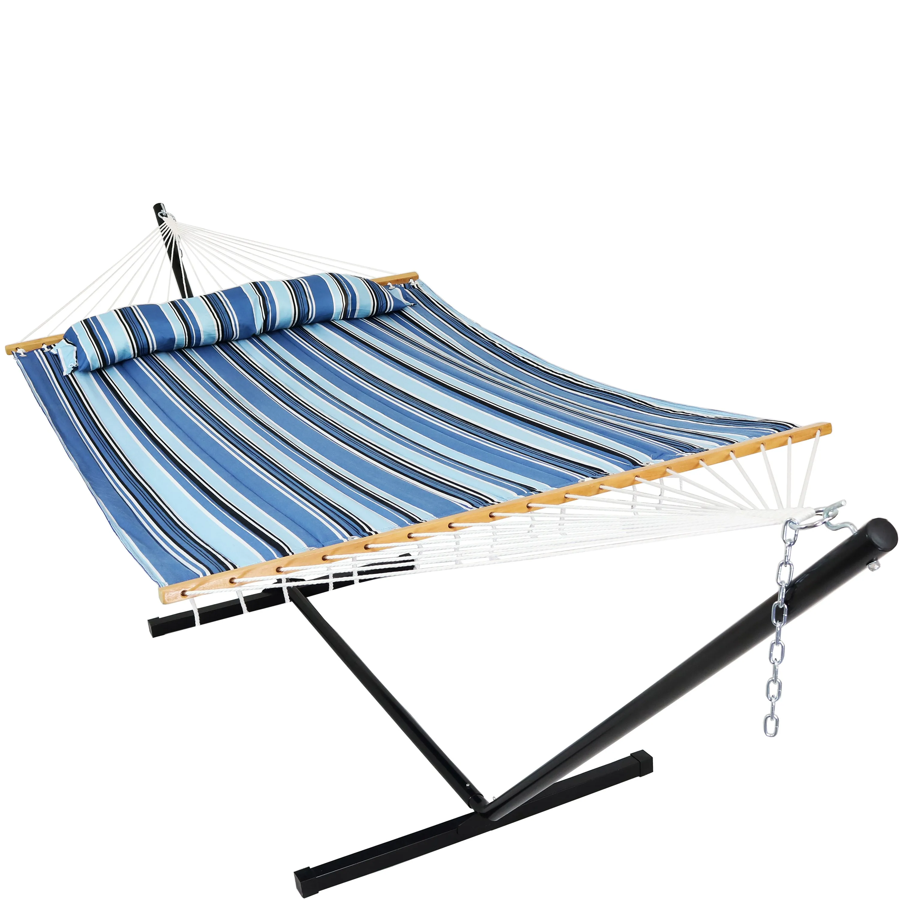 Sunnydaze 2-Person Freestanding Quilted Fabric Hammock with Stand