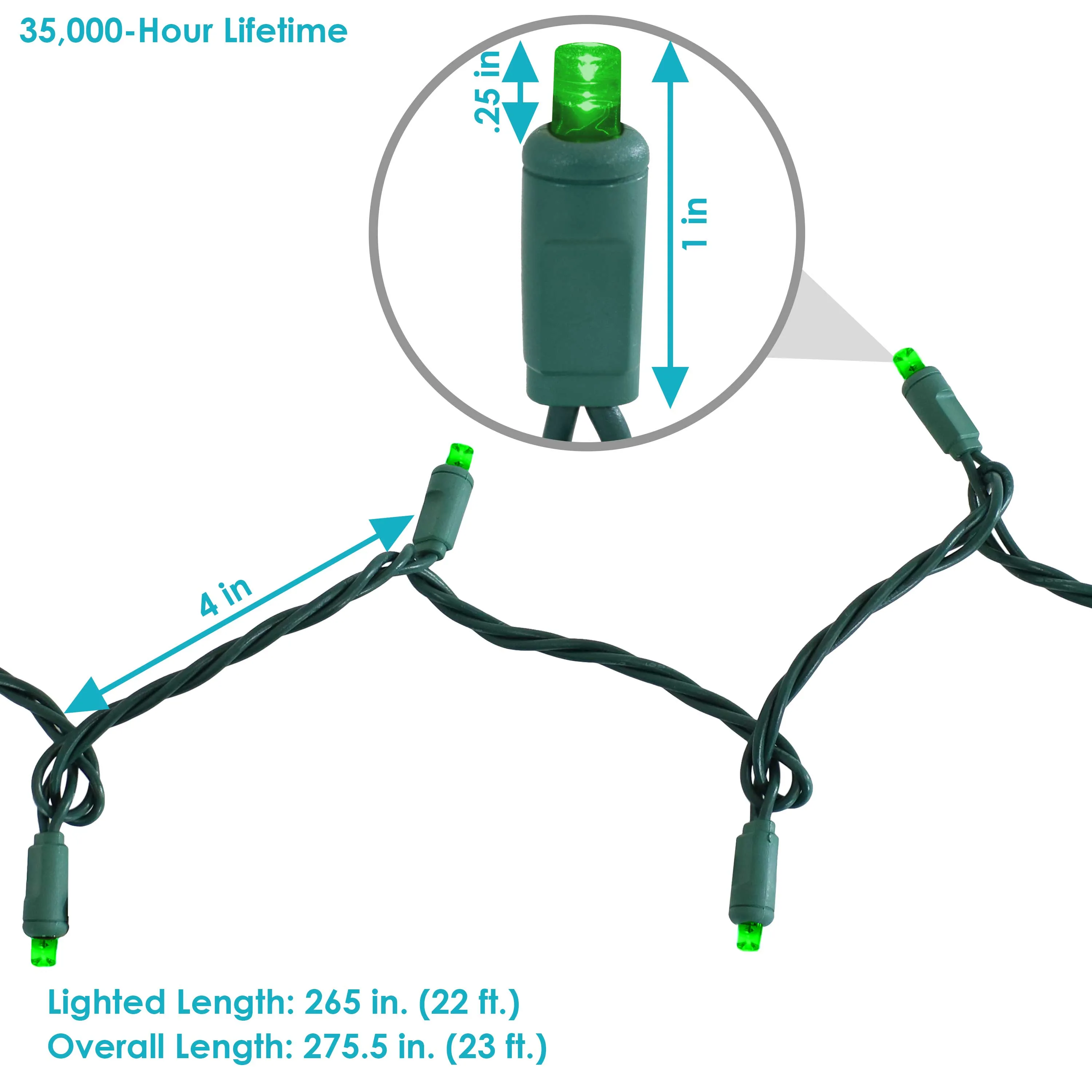 Sunnydaze 70-Count 5mm Wide Angle LED Outdoor String Lights