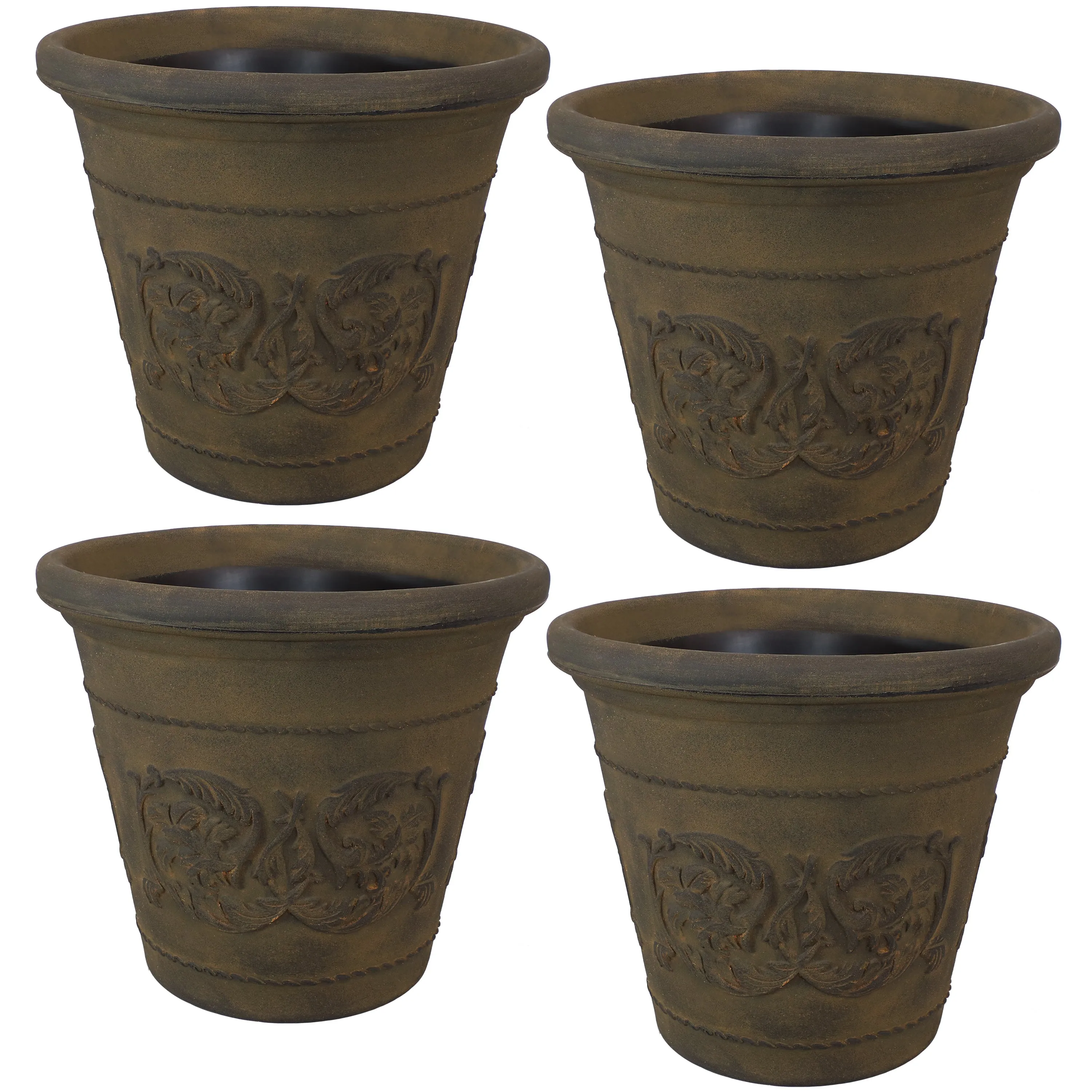 Sunnydaze Arabella Polyresin Outdoor Flower Pot Planter