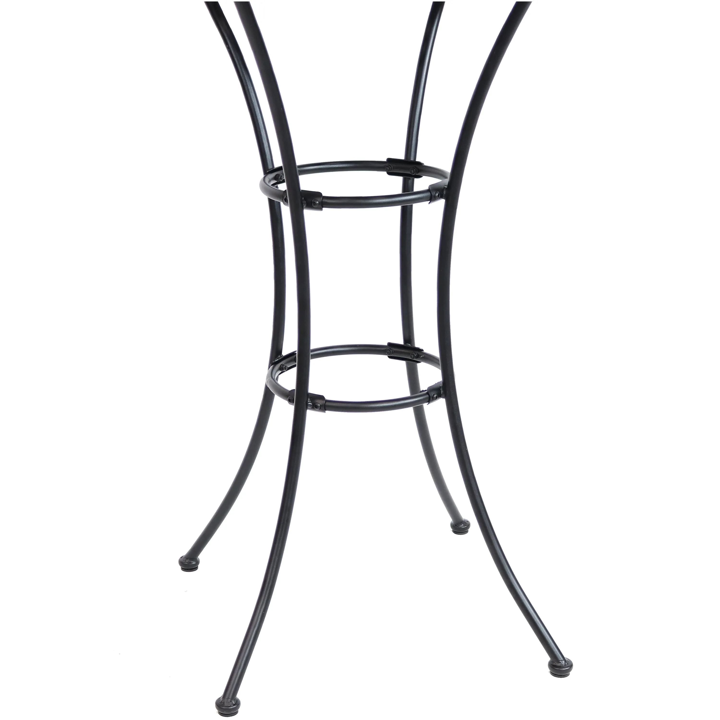 Sunnydaze Elegant Round Black Wrought Iron Bar Table - 30" Diameter