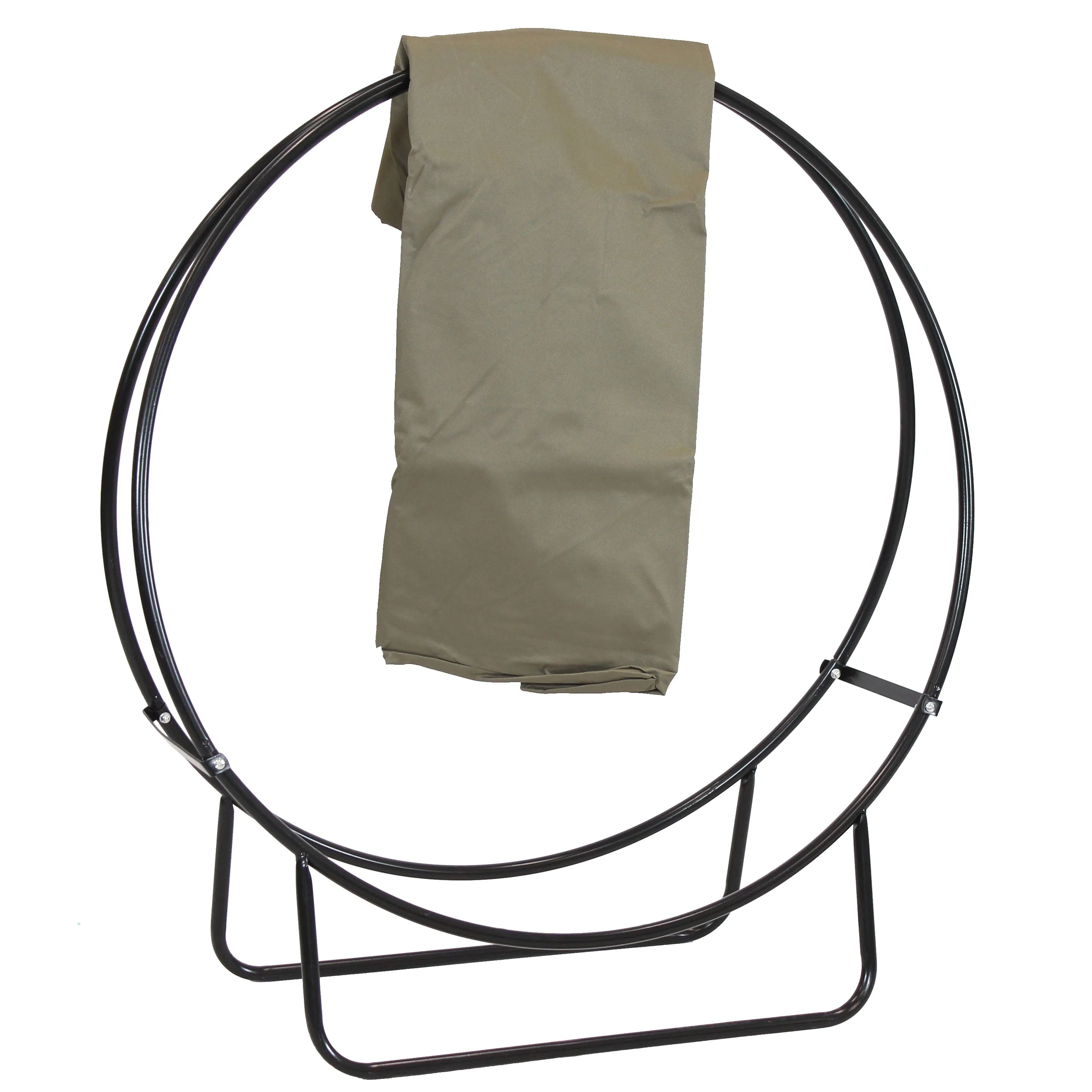 Sunnydaze Firewood Log Hoop Rack with Cover