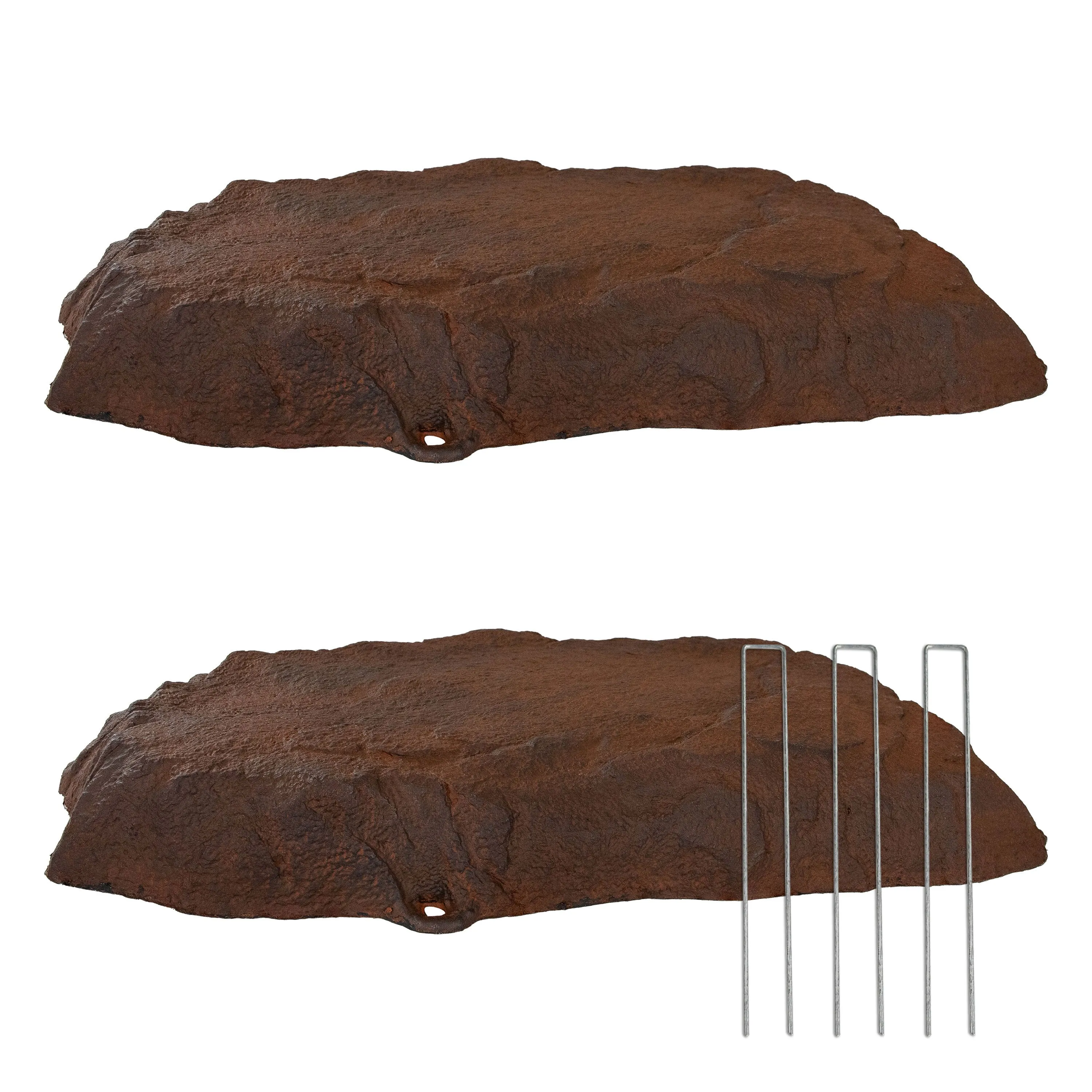 Sunnydaze Flat Artificial Landscape Rock Cover with Stakes