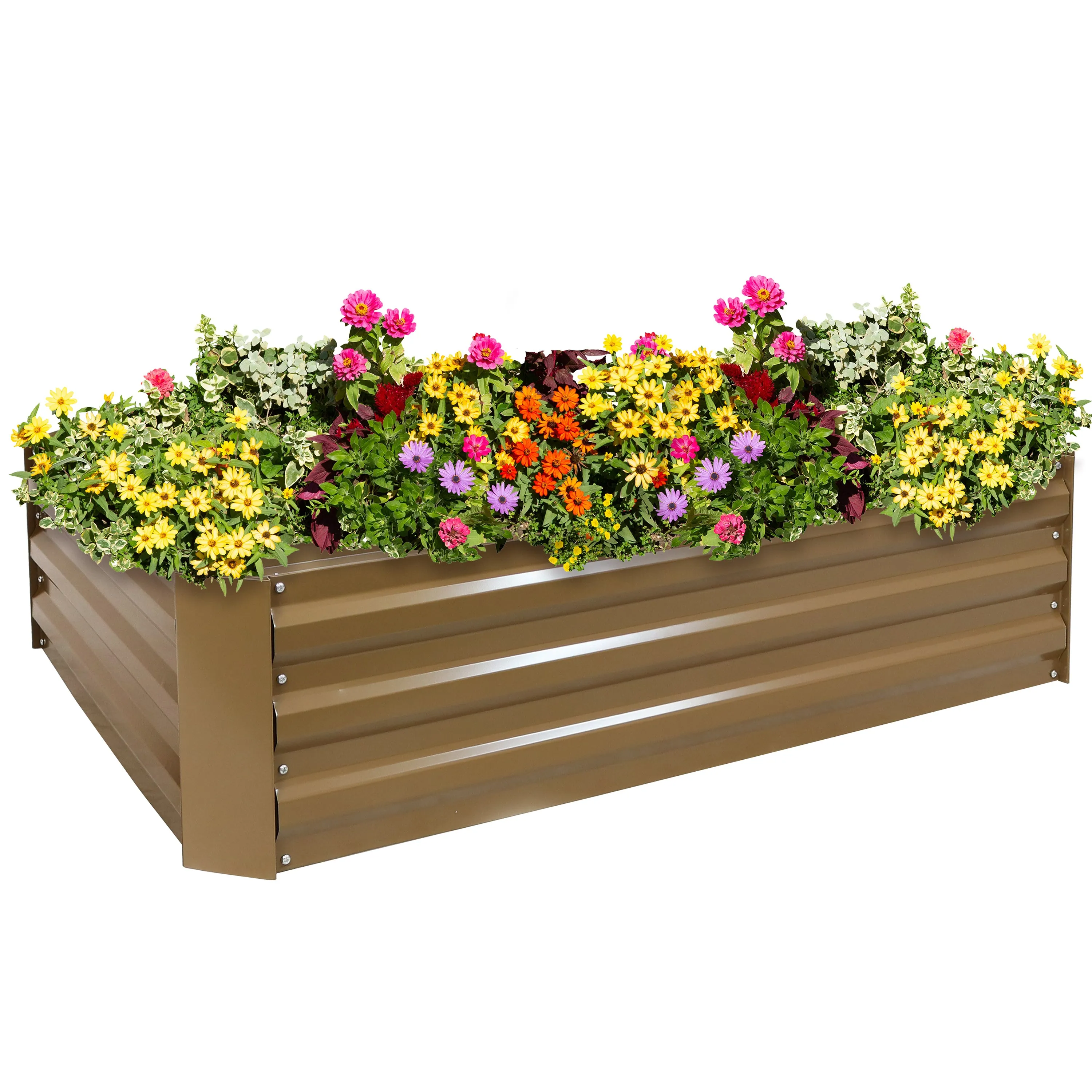 Sunnydaze Galvanized Steel Raised Garden Bed - Large Rectangle - 47"