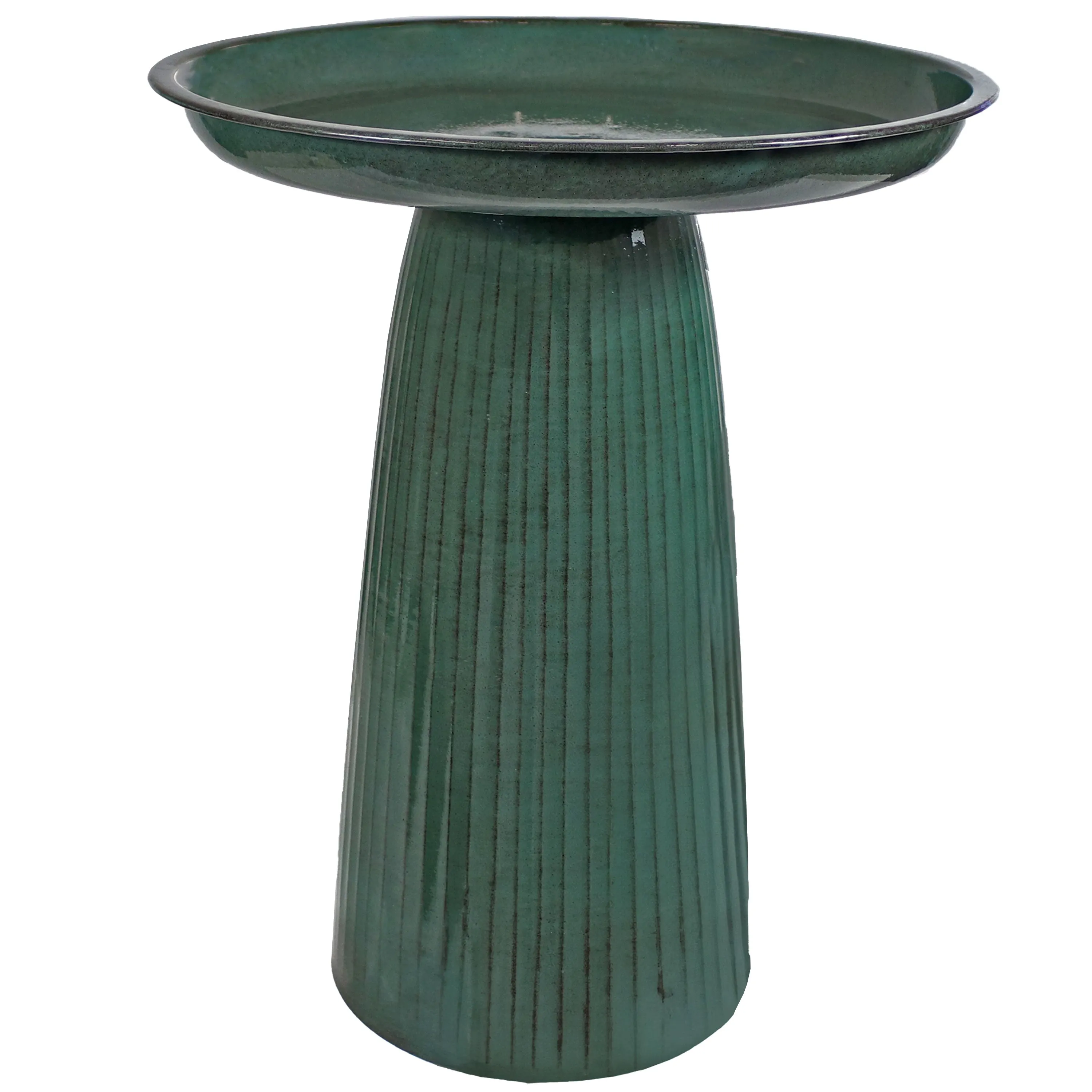 Sunnydaze Gleeful Garden Metal Outdoor Bird Bath - UV-Resistant Finish