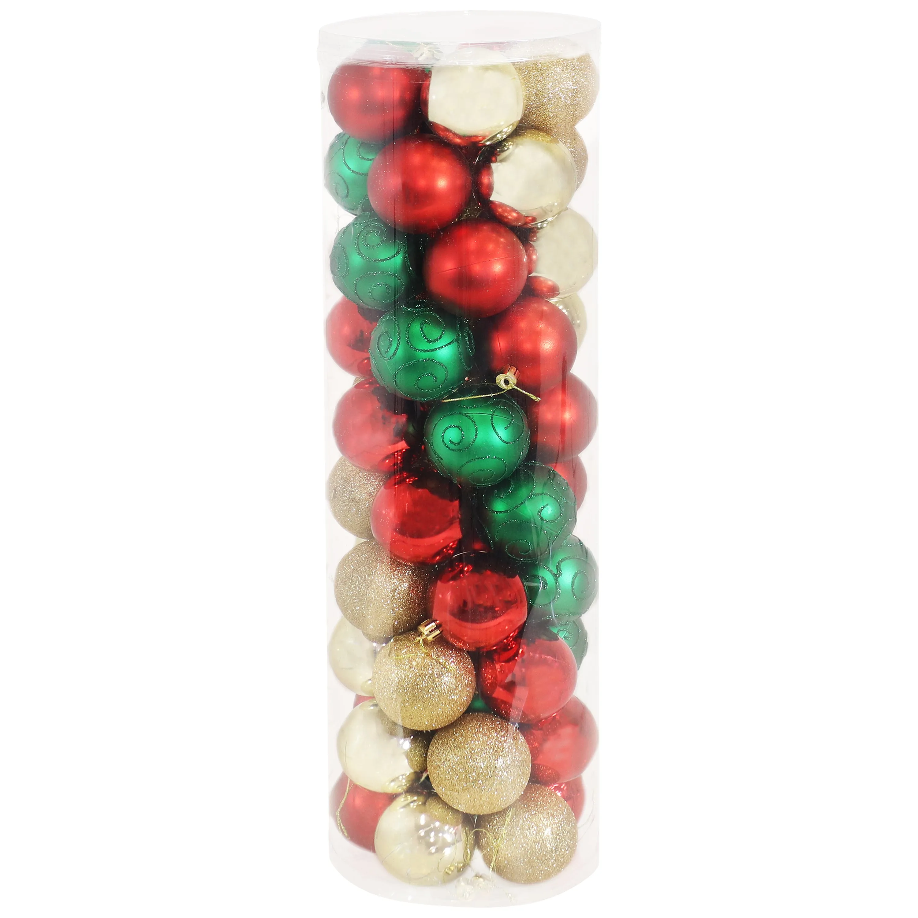 Sunnydaze Holly Jolly 50pc Christmas Ornament Balls