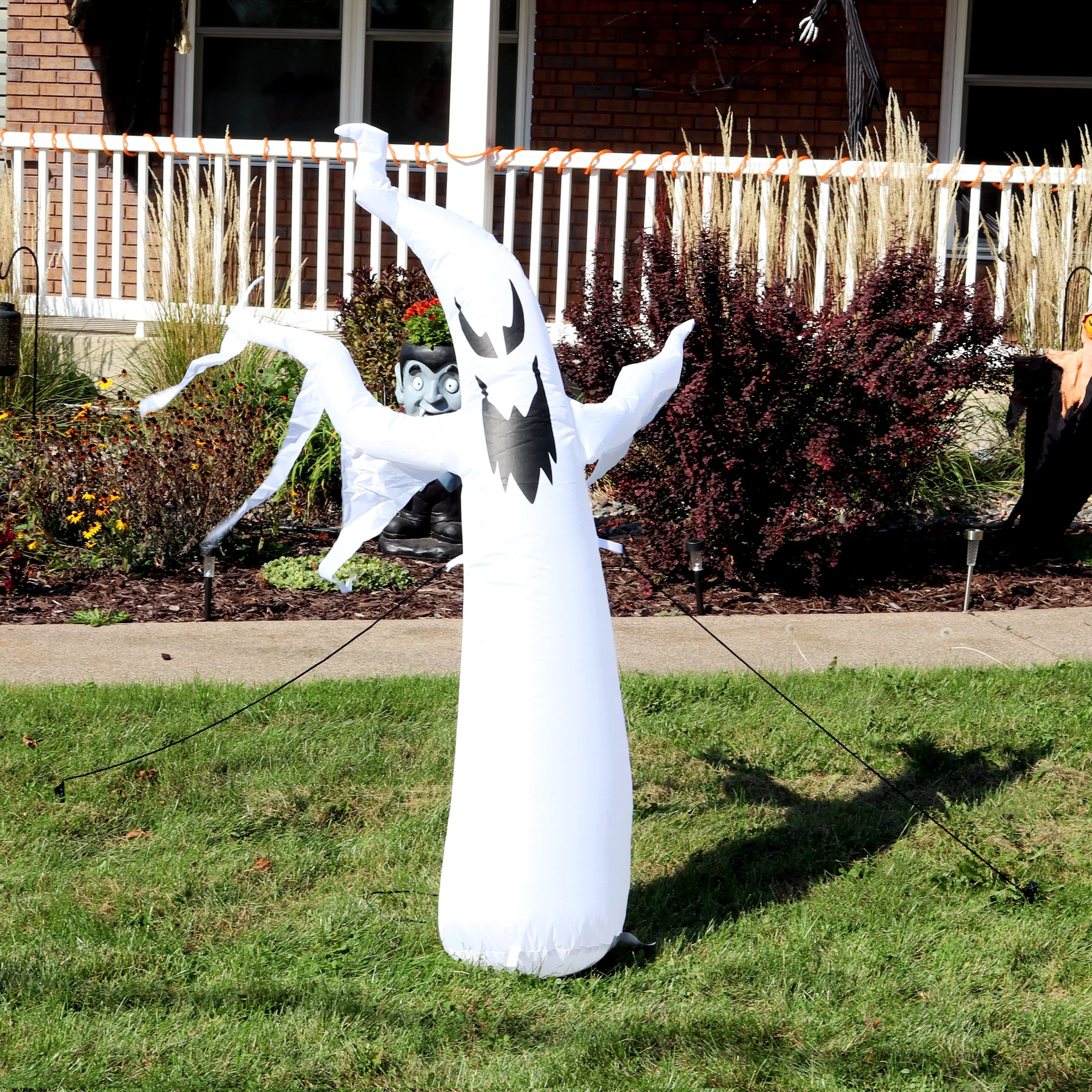 Sunnydaze Inflatable Halloween Decoration - 58" Spooky Glowing Ghost