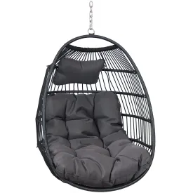 Sunnydaze Julia Outdoor Hanging Egg Chair with Cushions