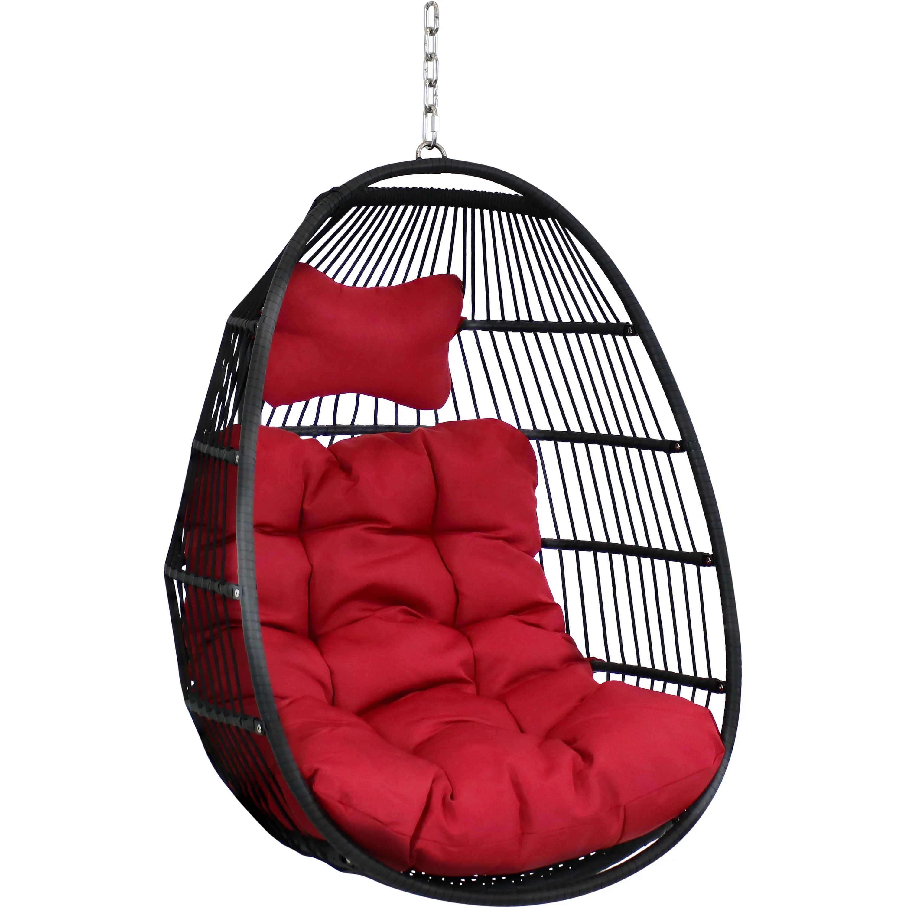 Sunnydaze Julia Outdoor Hanging Egg Chair with Cushions