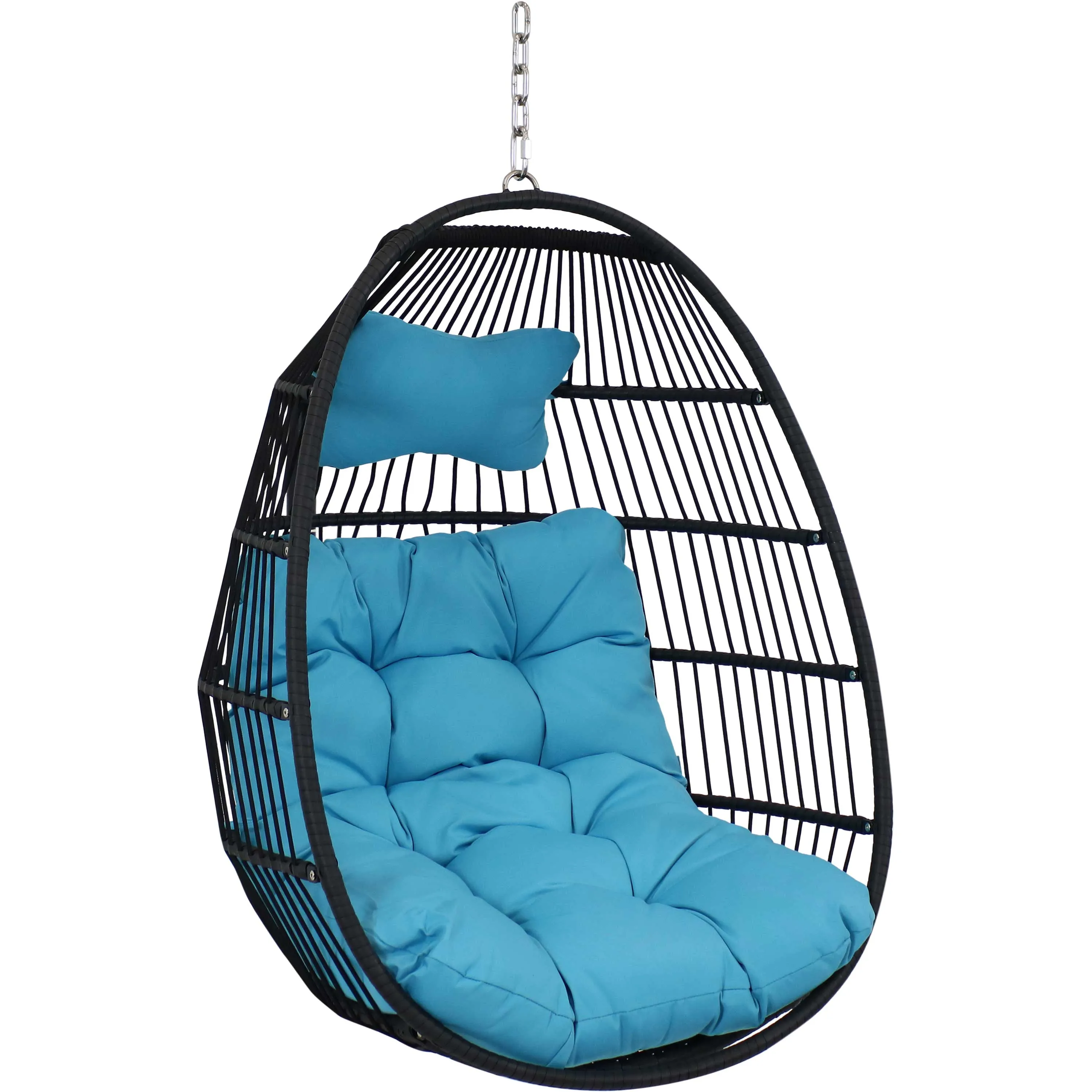 Sunnydaze Julia Outdoor Hanging Egg Chair with Cushions