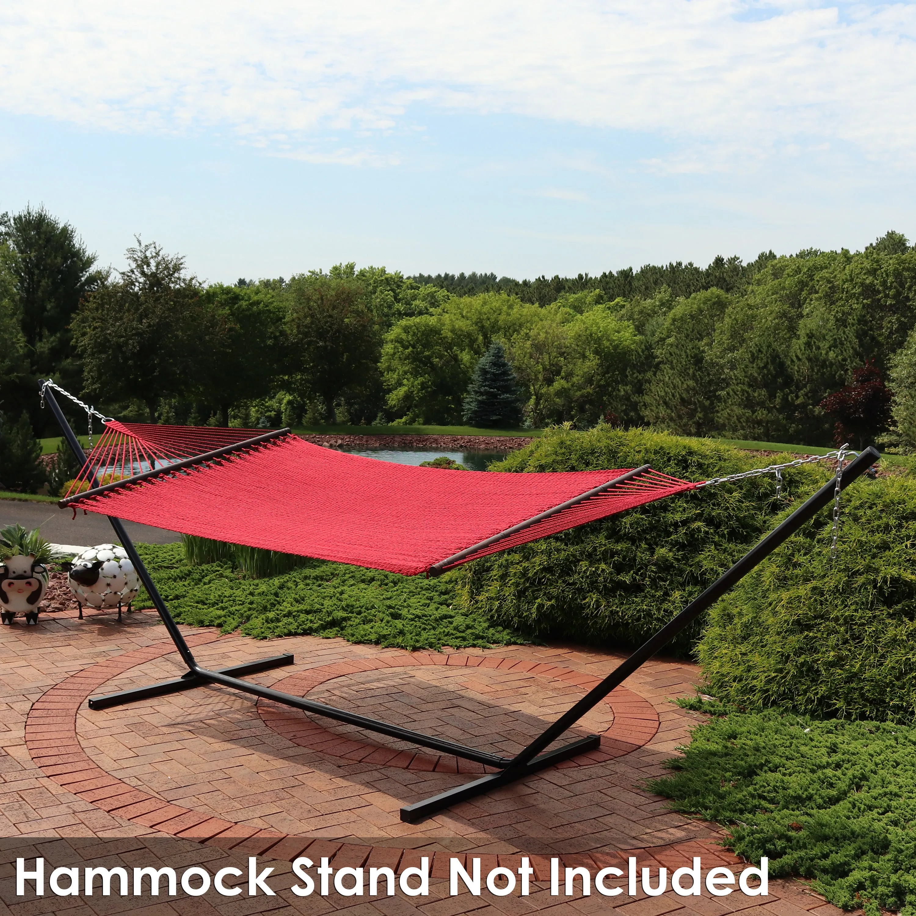 Sunnydaze Large 2-Person Polyester Rope Hammock with Spreader Bars